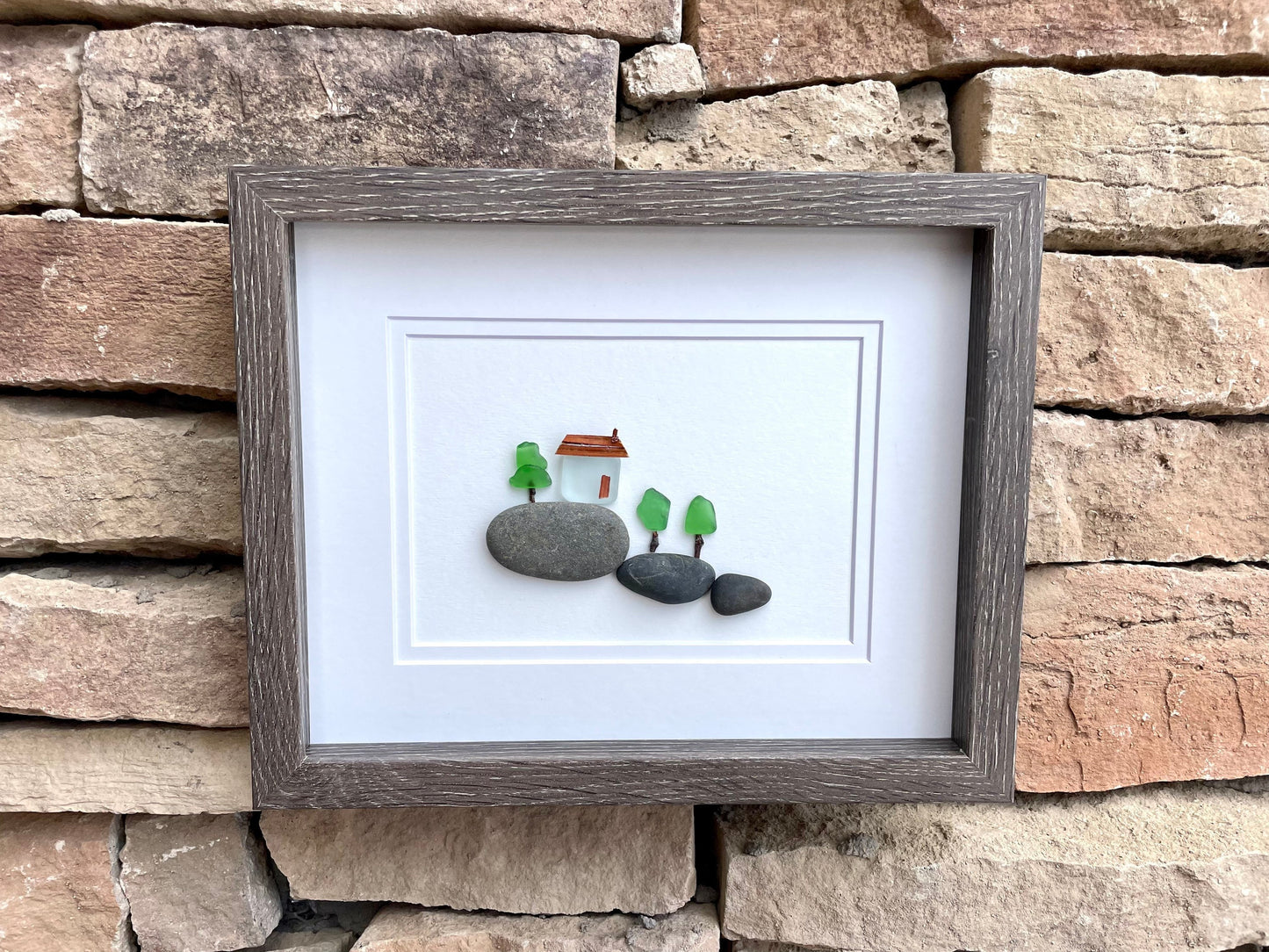 Sea Glass Christmas Tree Ornament | Evergreen Pine Tree | Blue and Green Xmas Trees | Holiday Gift | Stocking Stuffer | 3x2 Ornament