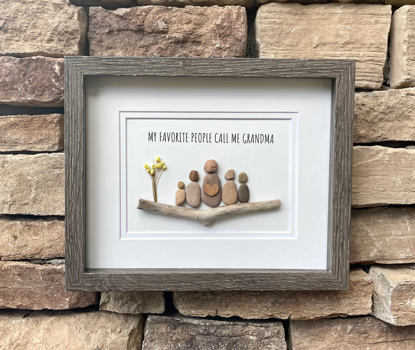 Gift for Grandma, Gift from Grandkids, Original Handmade Pebble Art, Personalized Gift for Grandmother