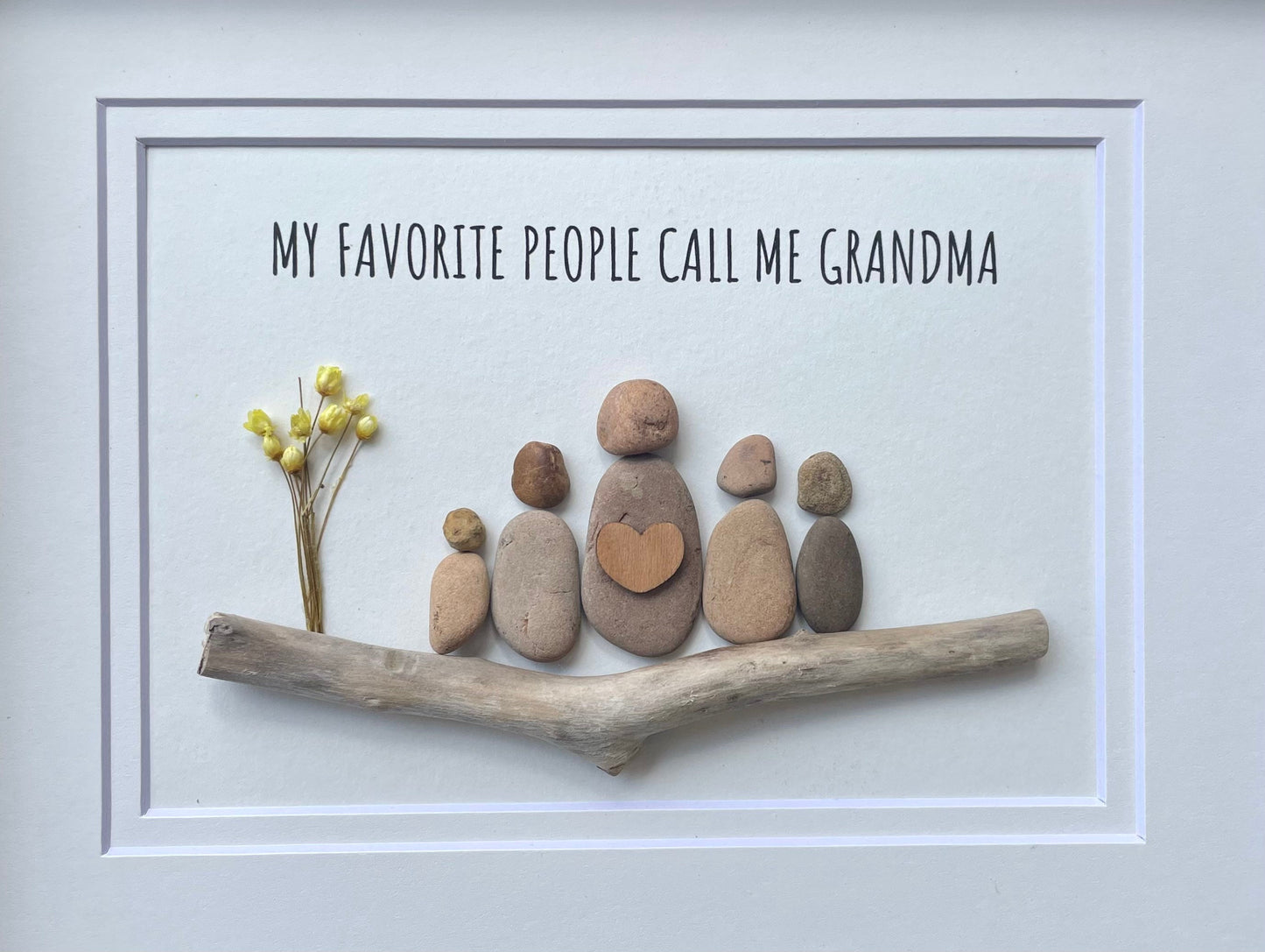 Gift for Grandma, Gift from Grandkids, Original Handmade Pebble Art, Personalized Gift for Grandmother