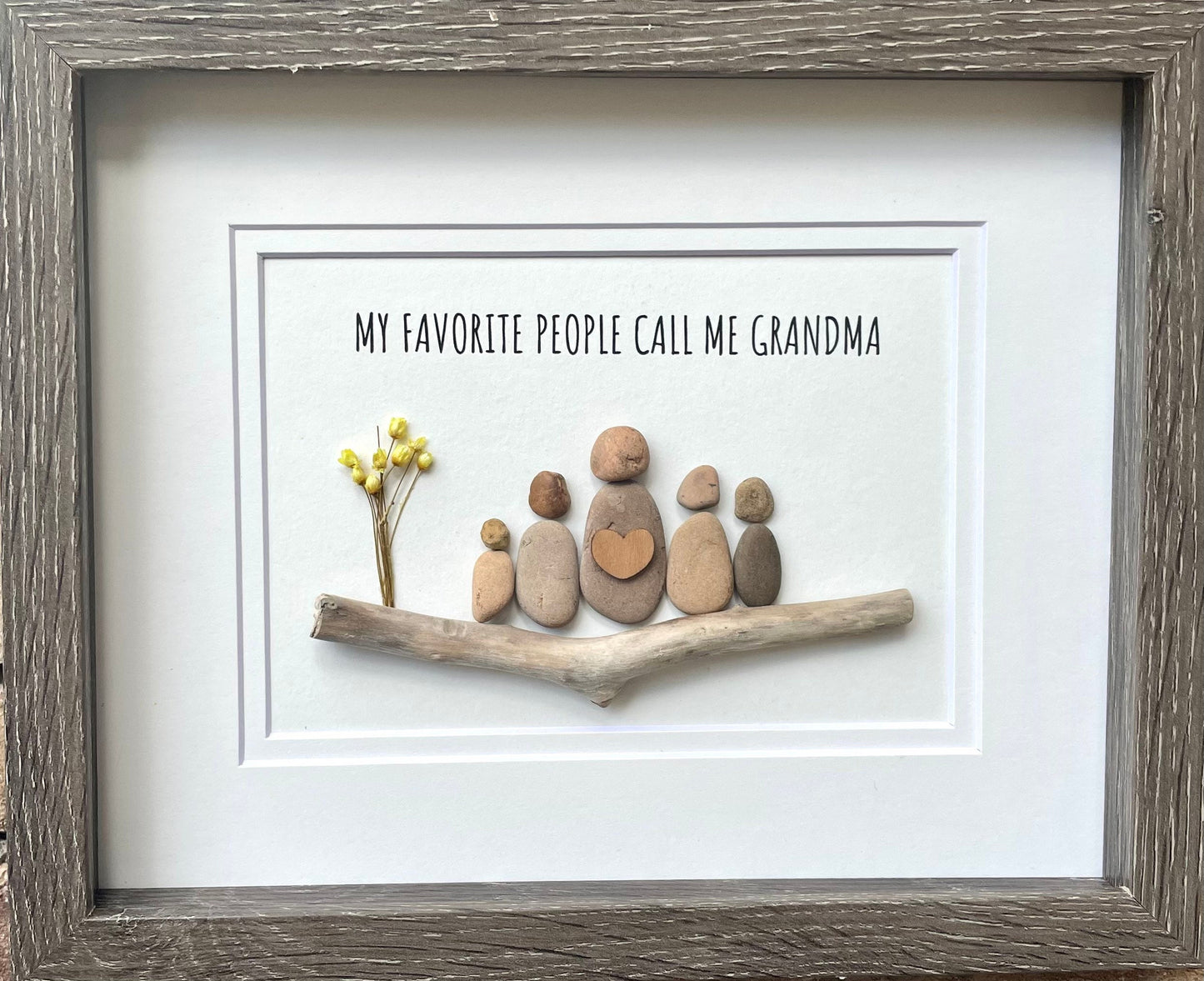 Gift for Grandma, Gift from Grandkids, Original Handmade Pebble Art, Personalized Gift for Grandmother