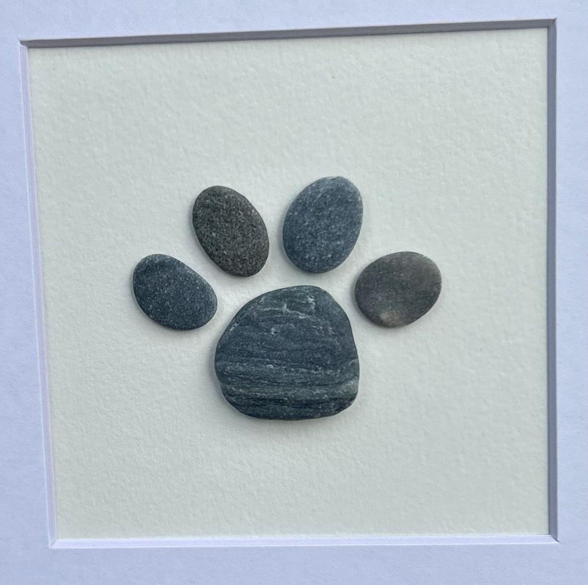 Gift for Dog Lovers | Original Pebble Paw Art | Dog Paw Pebble Art | Personalized Pet Owner Wall Decor | Original Hand Made Dog Art