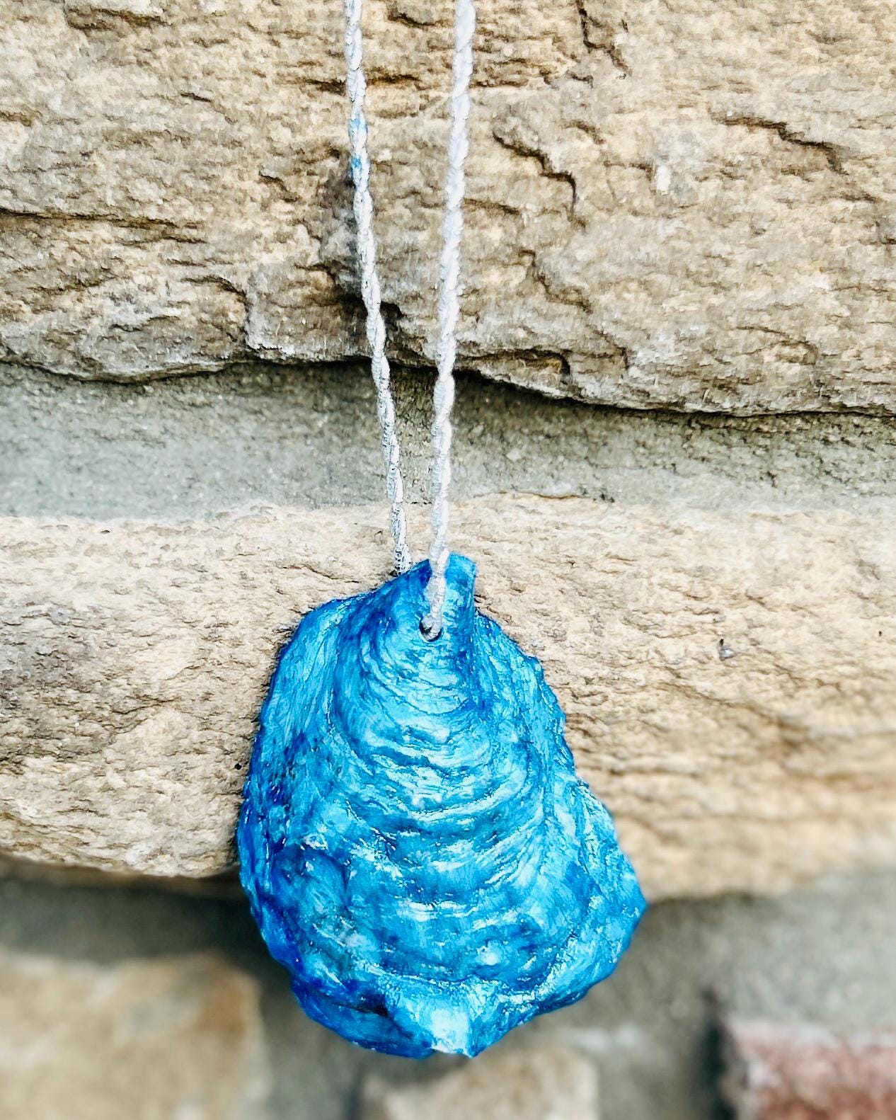 Jewish Hanukkah (Chanukah) "Happy Hanukkah" Holiday Ornament - Seashell and Decoupage