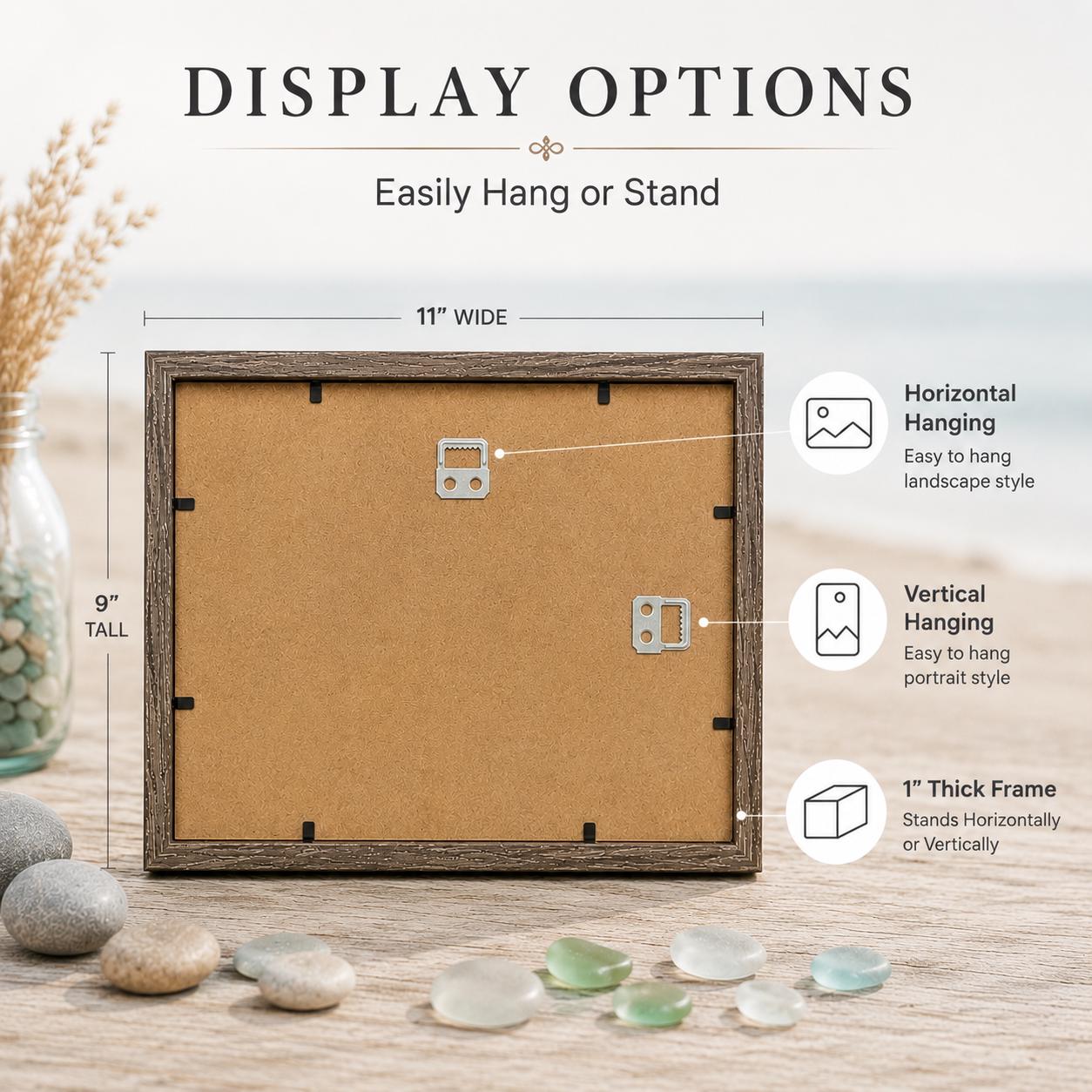 Personalized 40th Anniversary Pebble Art, Ruby Heart, Framed