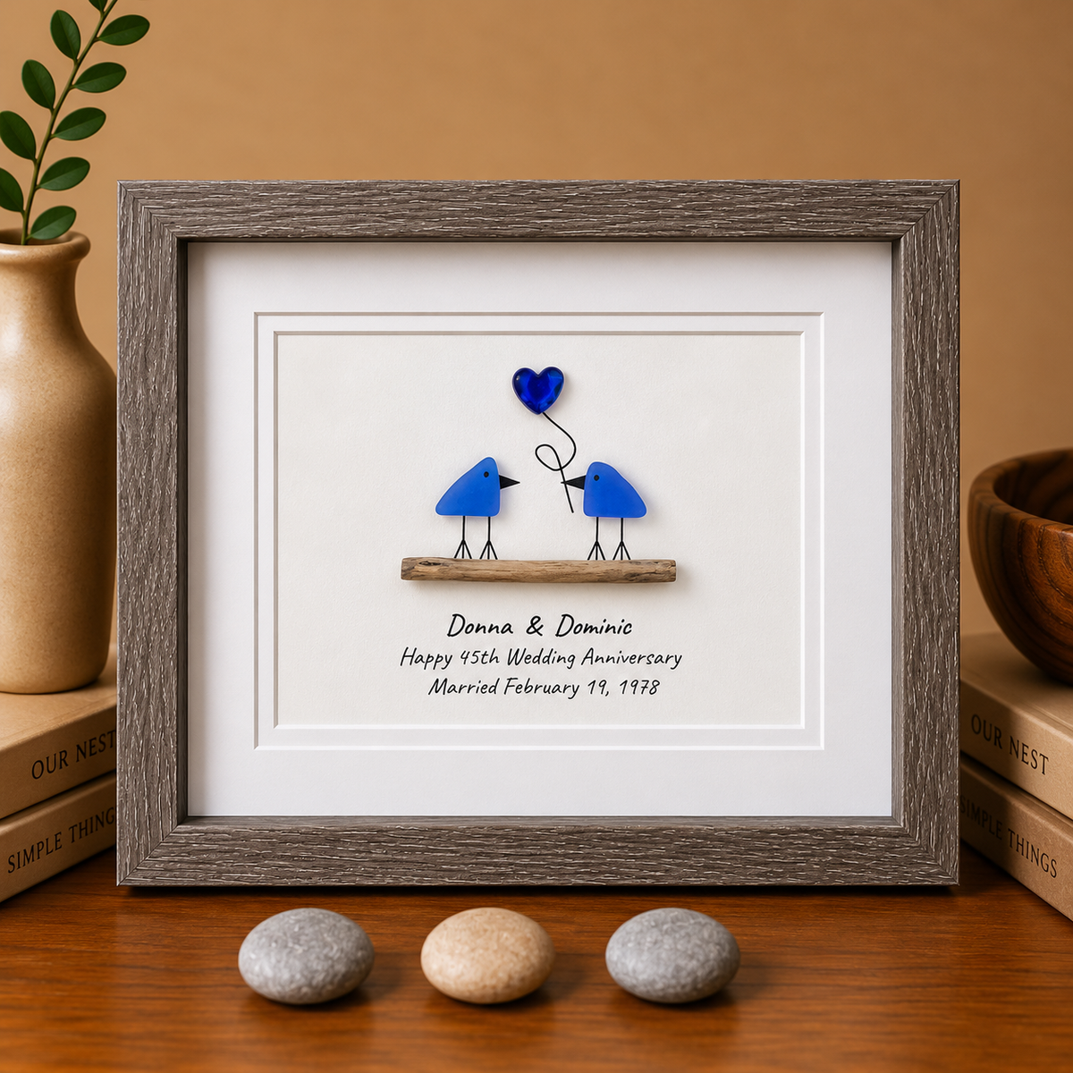 Love Birds on Driftwood