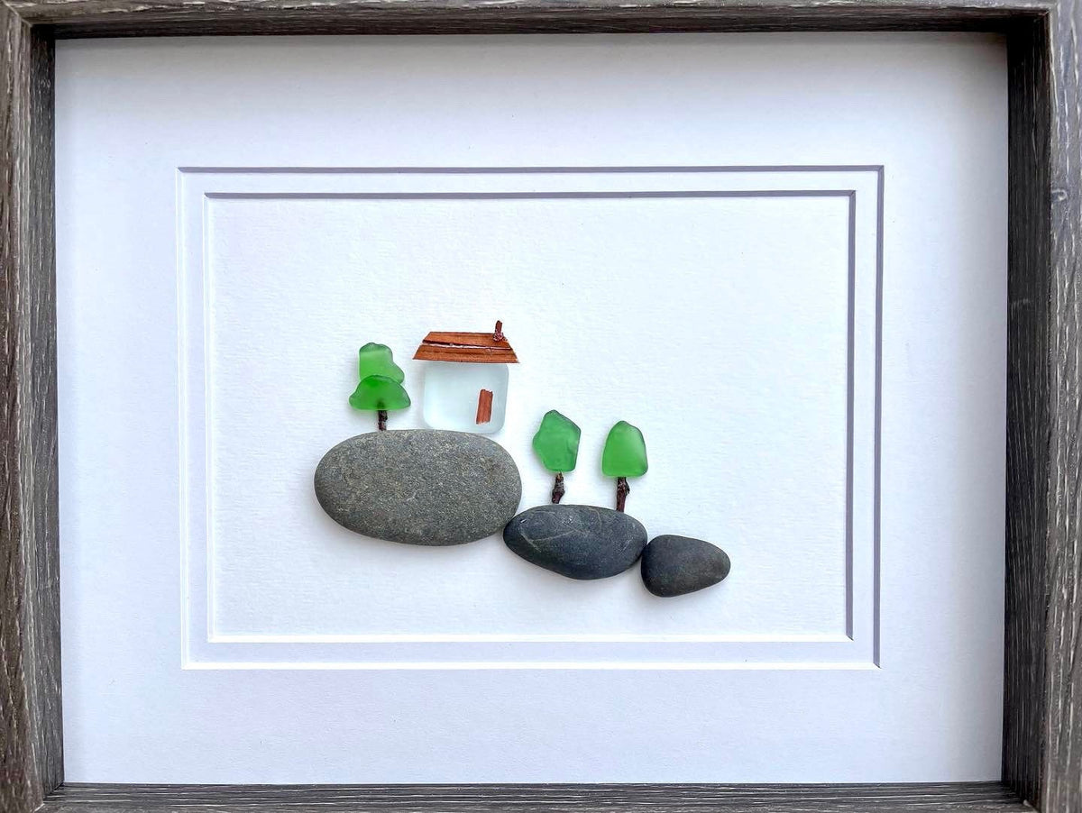 Sea Glass Christmas Tree Ornament | Evergreen Pine Tree | Blue and Green Xmas Trees | Holiday Gift | Stocking Stuffer | 3x2 Ornament