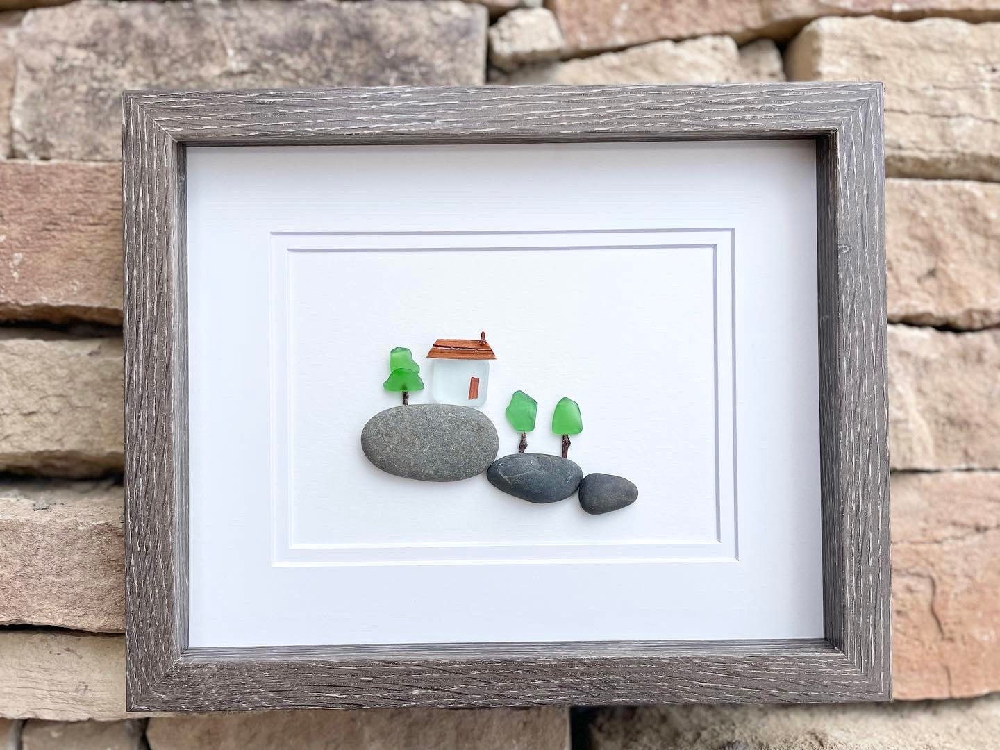 Sea Glass Christmas Tree Ornament | Evergreen Pine Tree | Blue and Green Xmas Trees | Holiday Gift | Stocking Stuffer | 3x2 Ornament