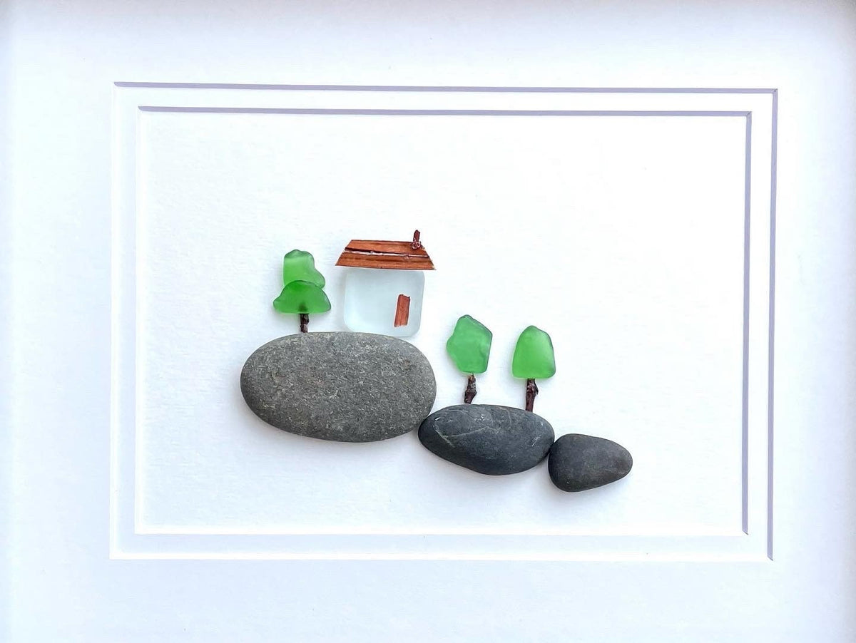 Sea Glass Christmas Tree Ornament | Evergreen Pine Tree | Blue and Green Xmas Trees | Holiday Gift | Stocking Stuffer | 3x2 Ornament