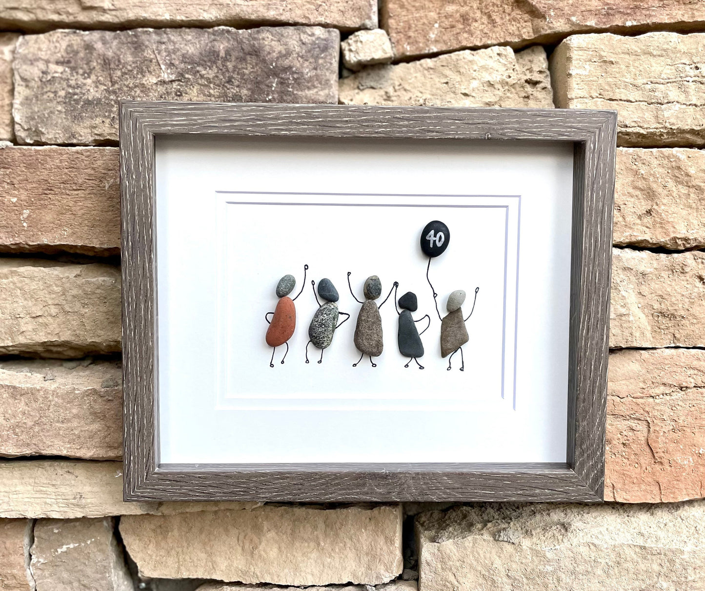 Happy Birthday or Celebration Art | Five people celebrating | Friends Celebrate | 30th, 40th, 50th, 60th Birthday | 8x10 Pebble Art