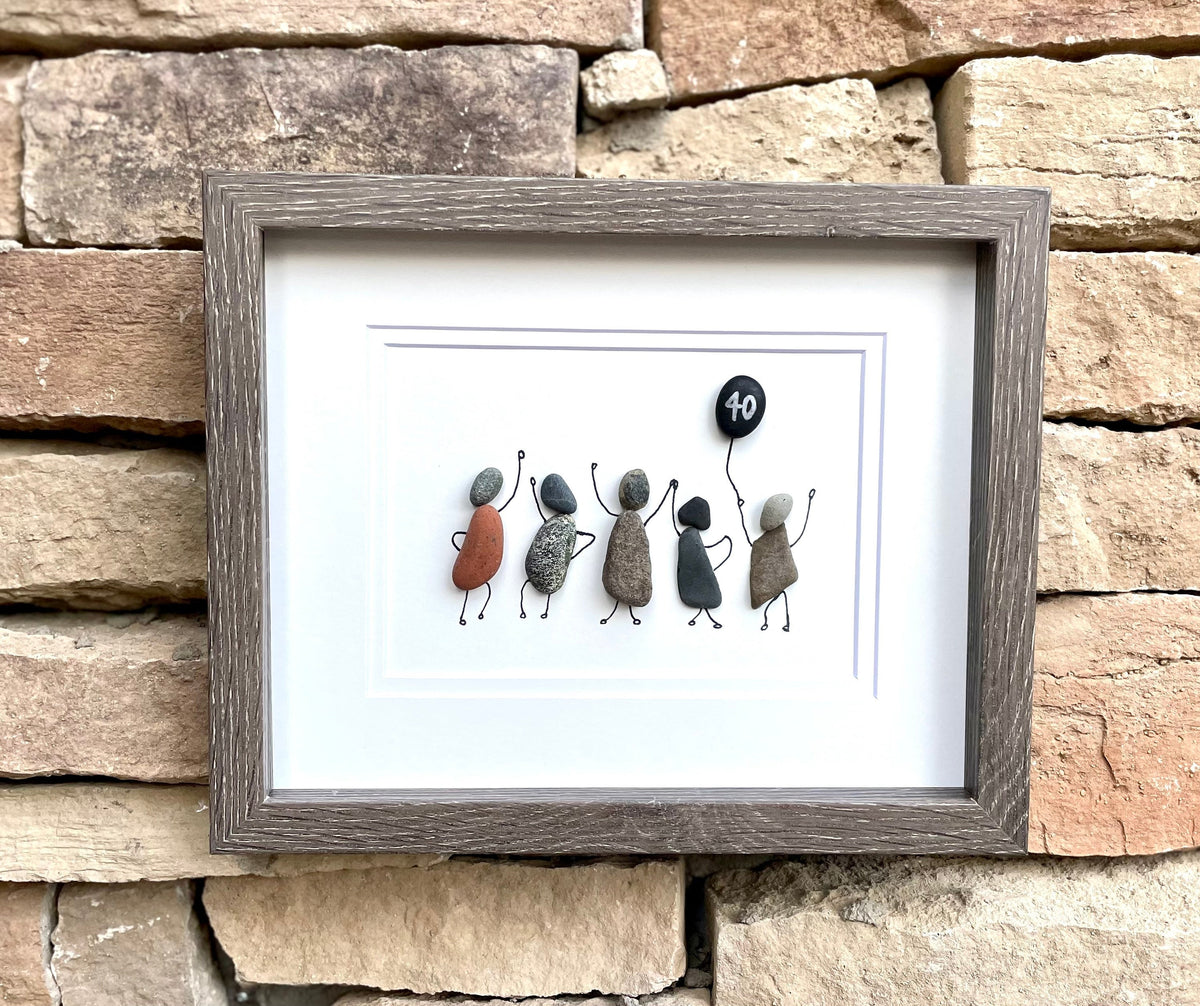 Friend’s Birthday Celebration - Personalized Pebble Artwork - Perfect Gift - 40th - 50th - 60th - 70th - Friendship - Gal Pals - Girlfriends