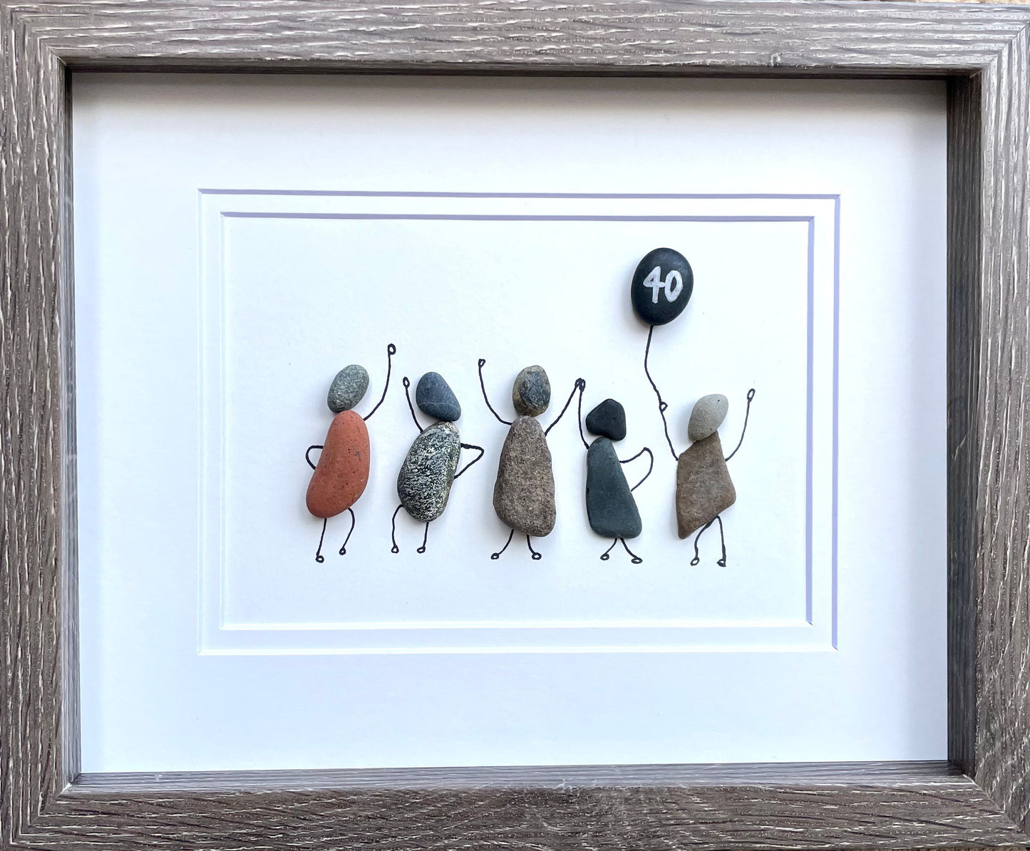 Friend’s Birthday Celebration - Personalized Pebble Artwork - Perfect Gift - 40th - 50th - 60th - 70th - Friendship - Gal Pals - Girlfriends