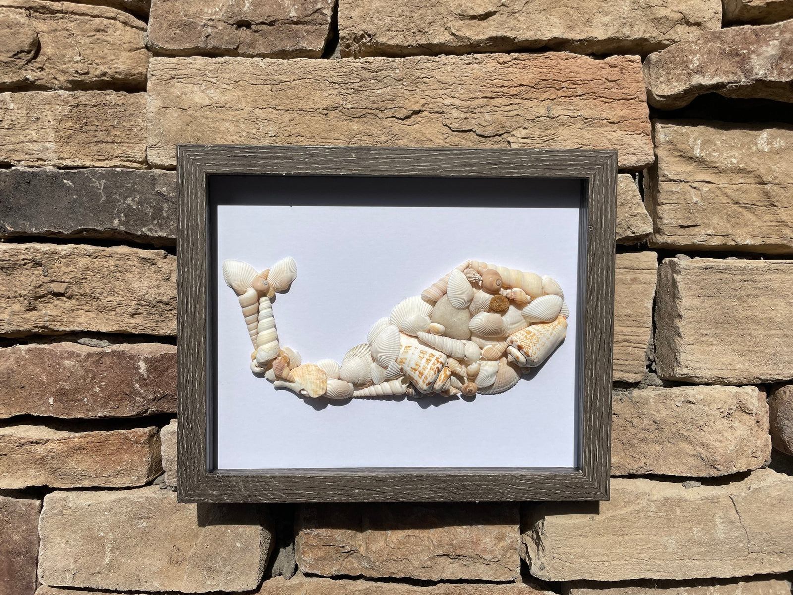 Whale Made From Sea Shells - Original Handmade Artwork - Beach House - Ocean - Seaside - Animal Artwork - Perfect Gift