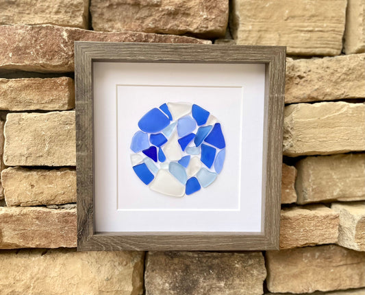 Sea Glass Mosaic Art – Framed Coastal Beach Decor