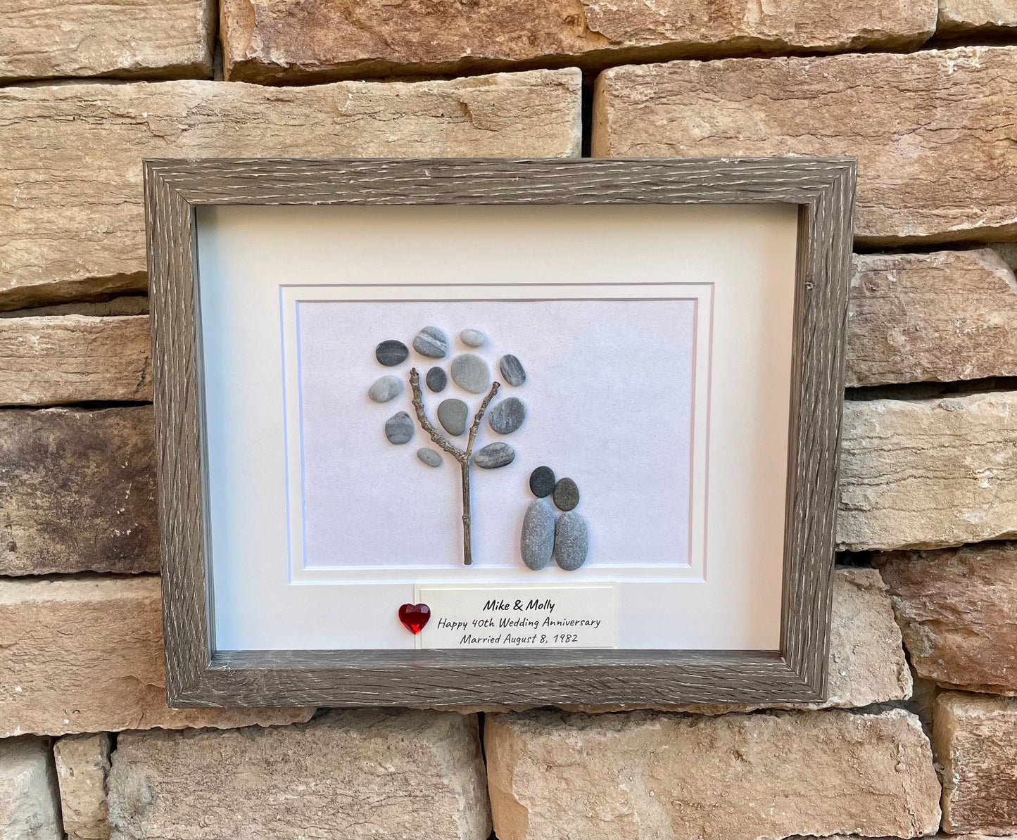 Robin Pebble Art | Christmas Tree Ornament | One Robin or Two Robins on a Branch | Stocking Stuffer | 3x3 Pebble Art on Wood Round