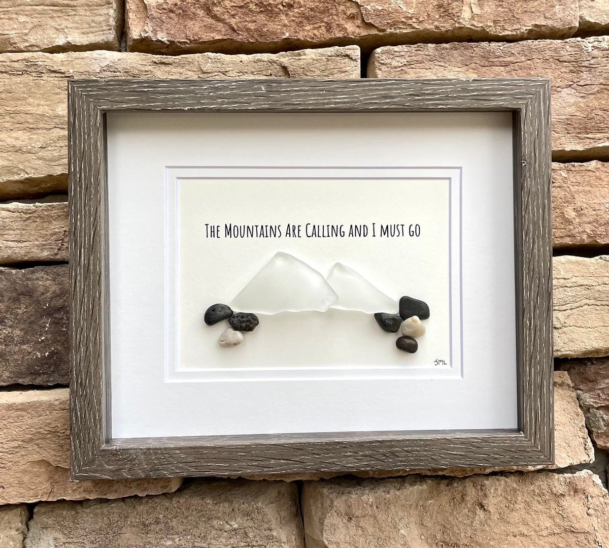 The Mountains Are Calling | Mountain Art | Snow-Capped Mountains | Art for Hiker | Rocky Mountains | Nature Art | 8x10 Sea Glass Art