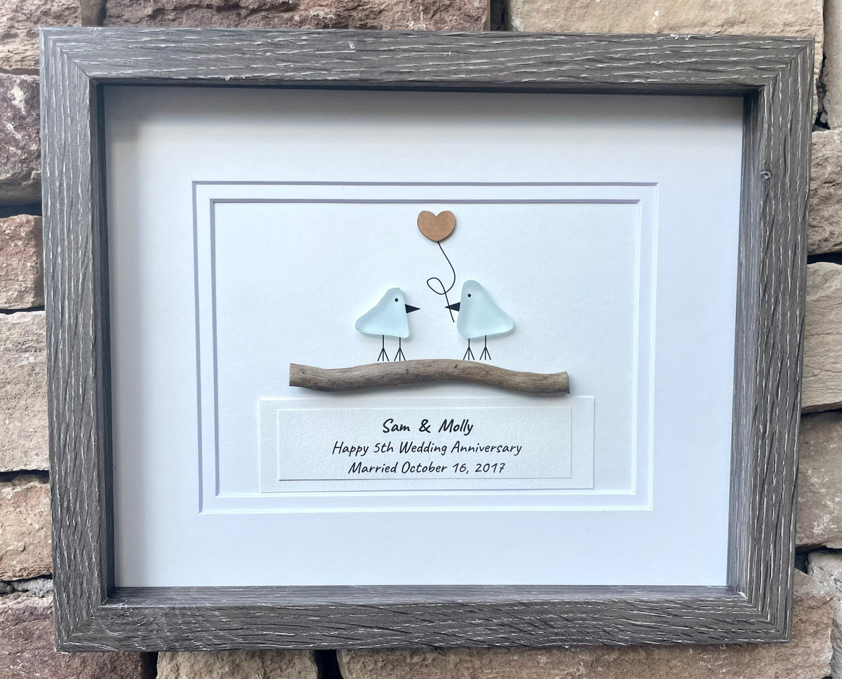 10th Wedding Anniversary Gift | Tin Anniversary | 10 Year Anniversary | Gift for Wife, Husband, Parent, Couple, Friends | 8x10 Pebble Art
