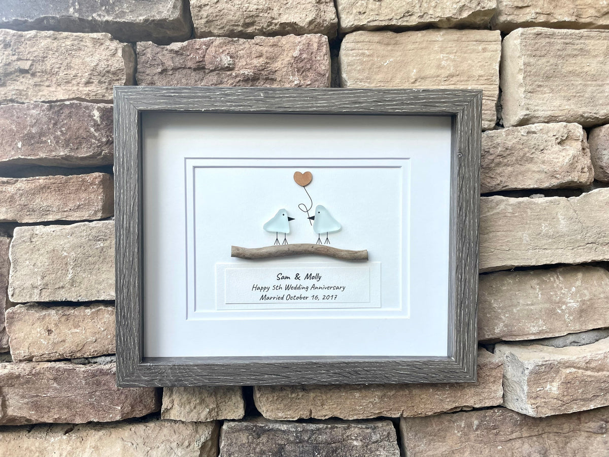 10th Wedding Anniversary Gift | Tin Anniversary | 10 Year Anniversary | Gift for Wife, Husband, Parent, Couple, Friends | 8x10 Pebble Art