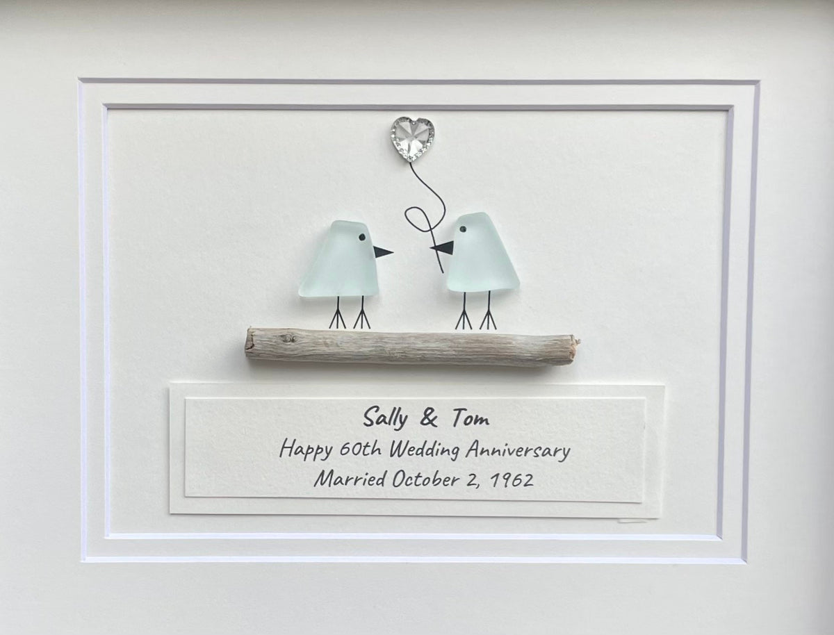 60th Diamond Wedding Anniversary Personalized Gift, 8 x 10” Gift for Parents, Wife, Husband, Friends