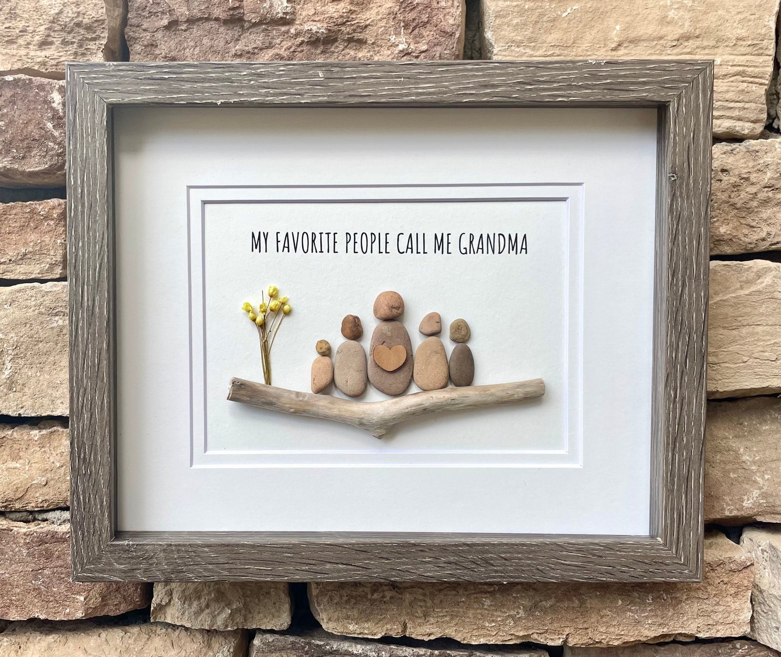 Gift for Grandma, Gift from Grandkids, Original Handmade Pebble Art, Personalized Gift for Grandmother