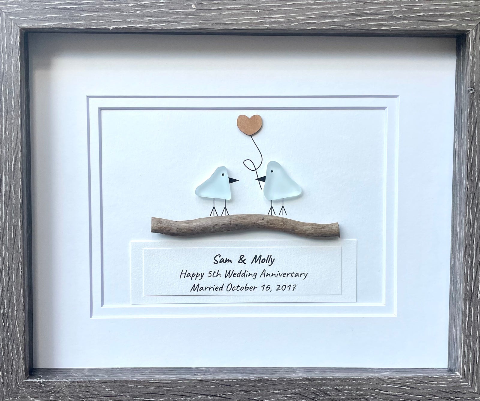 10th Wedding Anniversary Gift | Tin Anniversary | 10 Year Anniversary | Gift for Wife, Husband, Parent, Couple, Friends | 8x10 Pebble Art