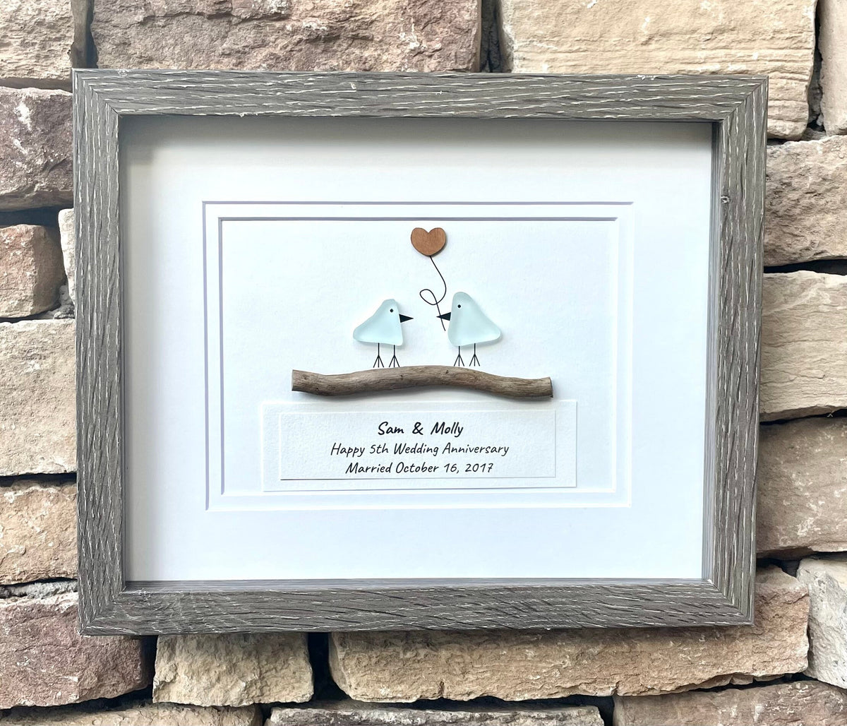 10th Wedding Anniversary Gift | Tin Anniversary | 10 Year Anniversary | Gift for Wife, Husband, Parent, Couple, Friends | 8x10 Pebble Art