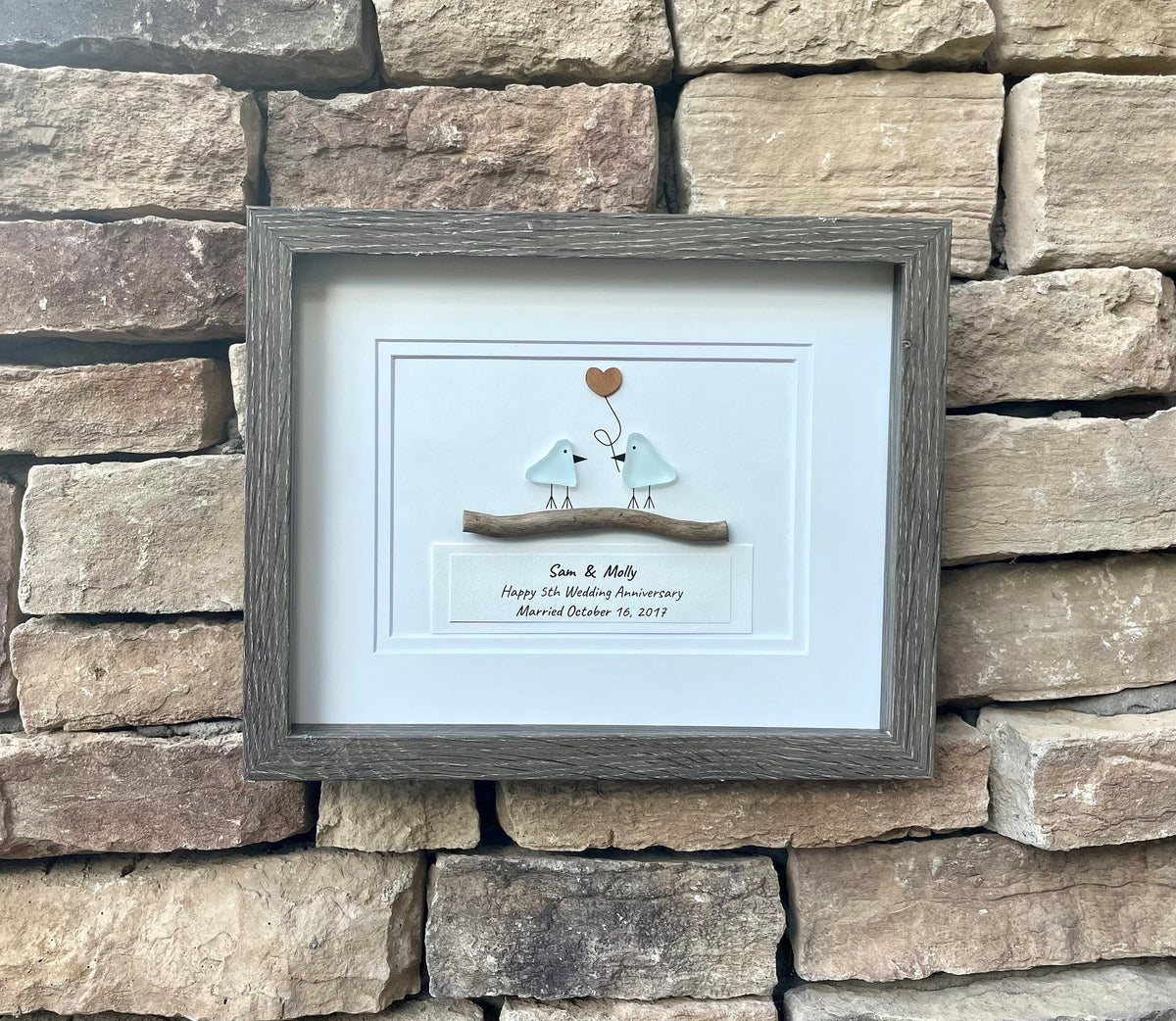 10th Wedding Anniversary Gift | Tin Anniversary | 10 Year Anniversary | Gift for Wife, Husband, Parent, Couple, Friends | 8x10 Pebble Art