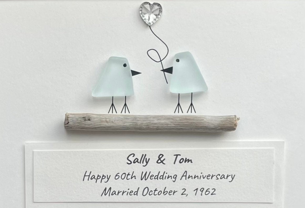 60th Diamond Wedding Anniversary Personalized Gift, 8 x 10” Gift for Parents, Wife, Husband, Friends