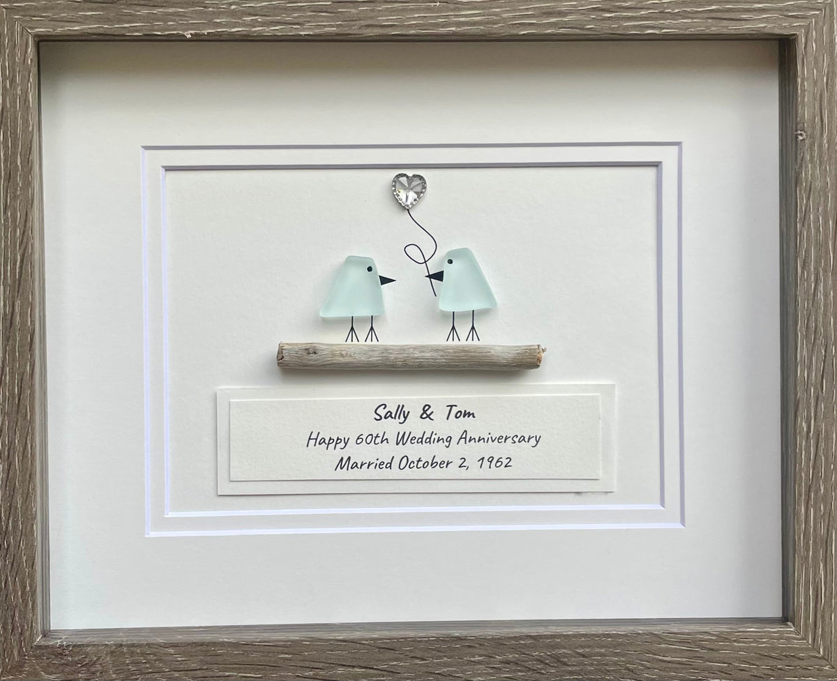 60th Diamond Wedding Anniversary Personalized Gift, 8 x 10” Gift for Parents, Wife, Husband, Friends