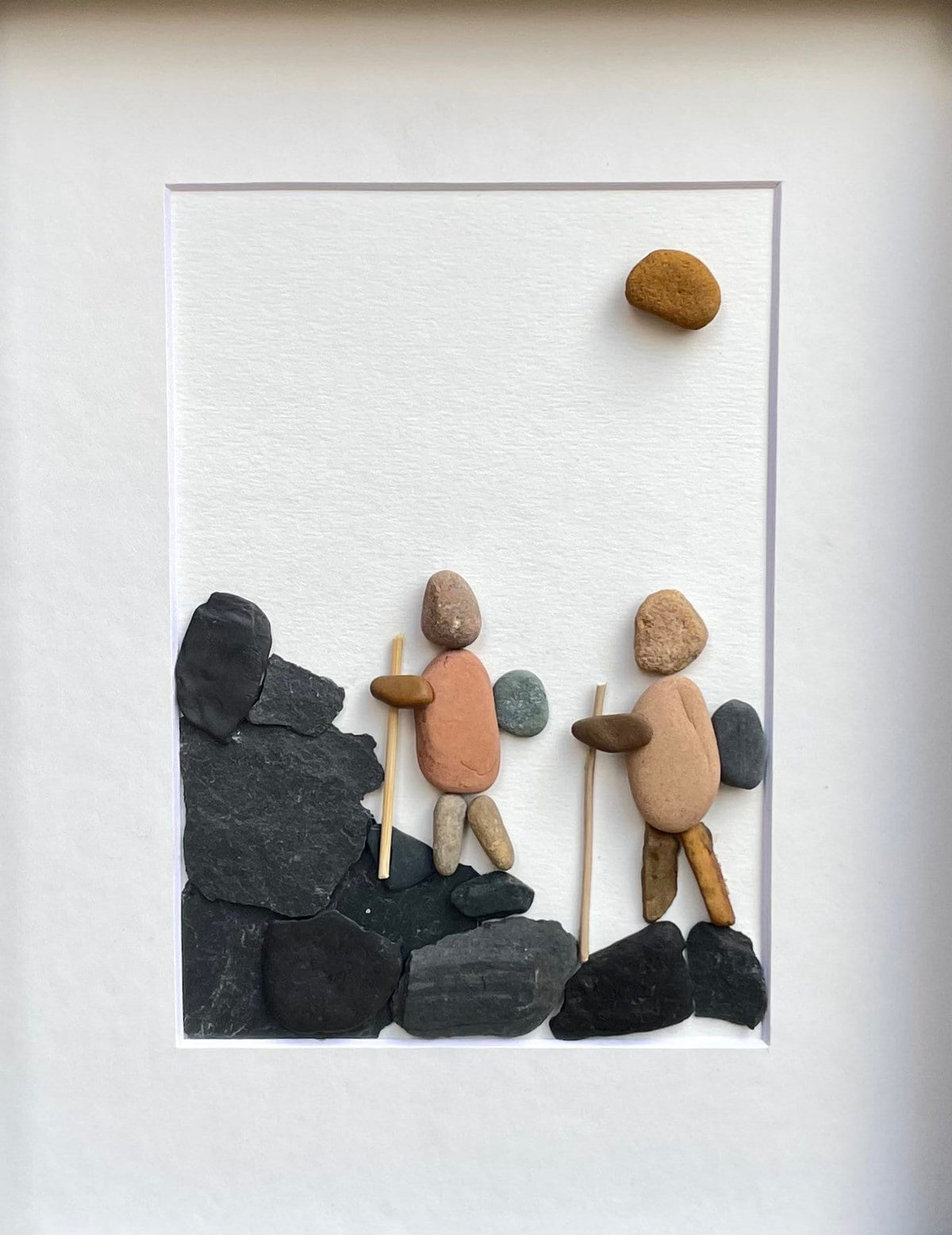 Love at Altitude | Couple In the Mountains | Rocky Mountains | Mountain Views | Colorful Mountains | Original Mountain Art | 8x10 Pebble Art