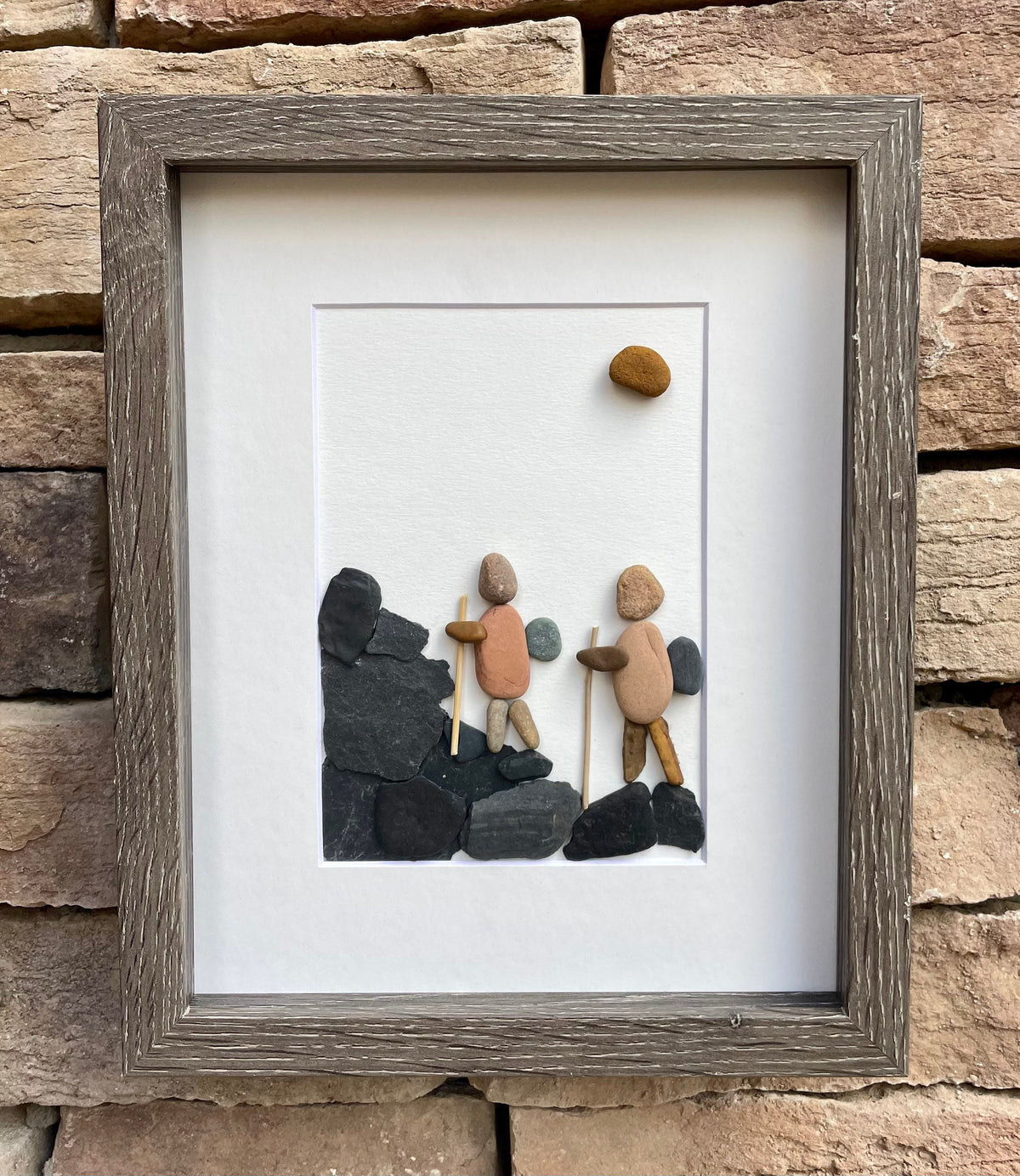 Love at Altitude | Couple In the Mountains | Rocky Mountains | Mountain Views | Colorful Mountains | Original Mountain Art | 8x10 Pebble Art