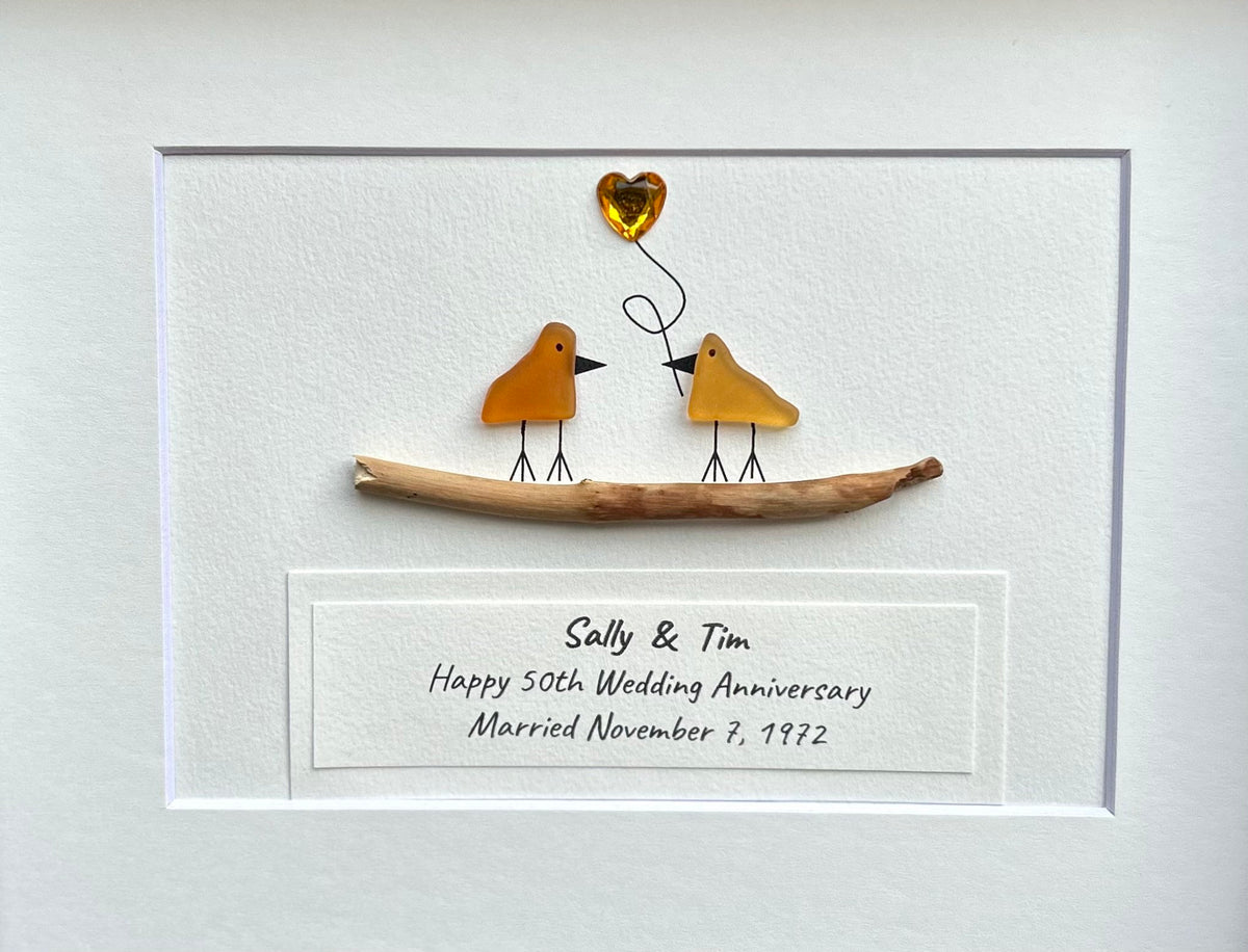 Seagulls at the Beach | Seagulls on Pylons | Decor for Beach House | Lake House | Dock Art | 8x8 Sea Glass and Driftwood Art