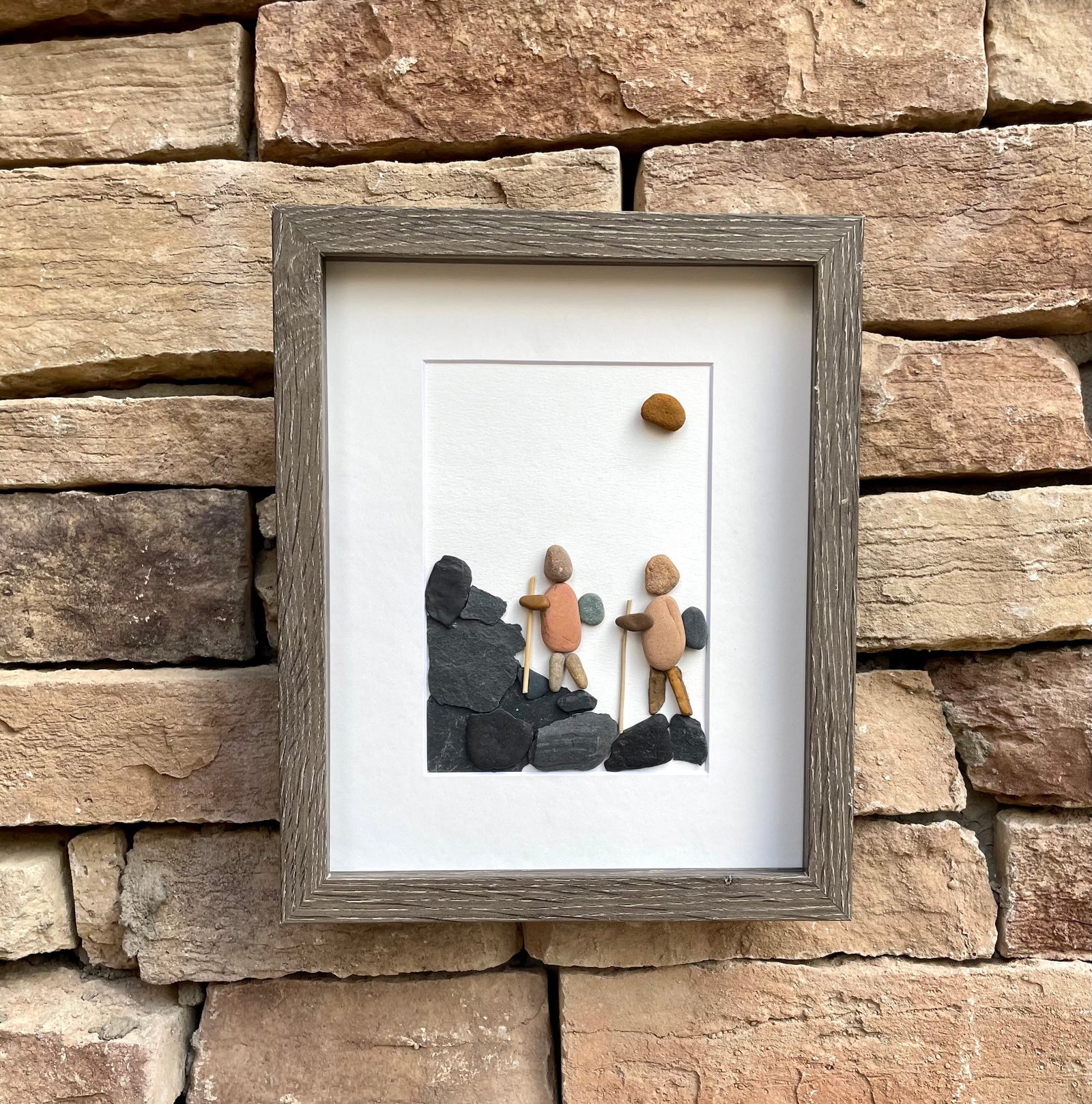 Love at Altitude | Couple In the Mountains | Rocky Mountains | Mountain Views | Colorful Mountains | Original Mountain Art | 8x10 Pebble Art