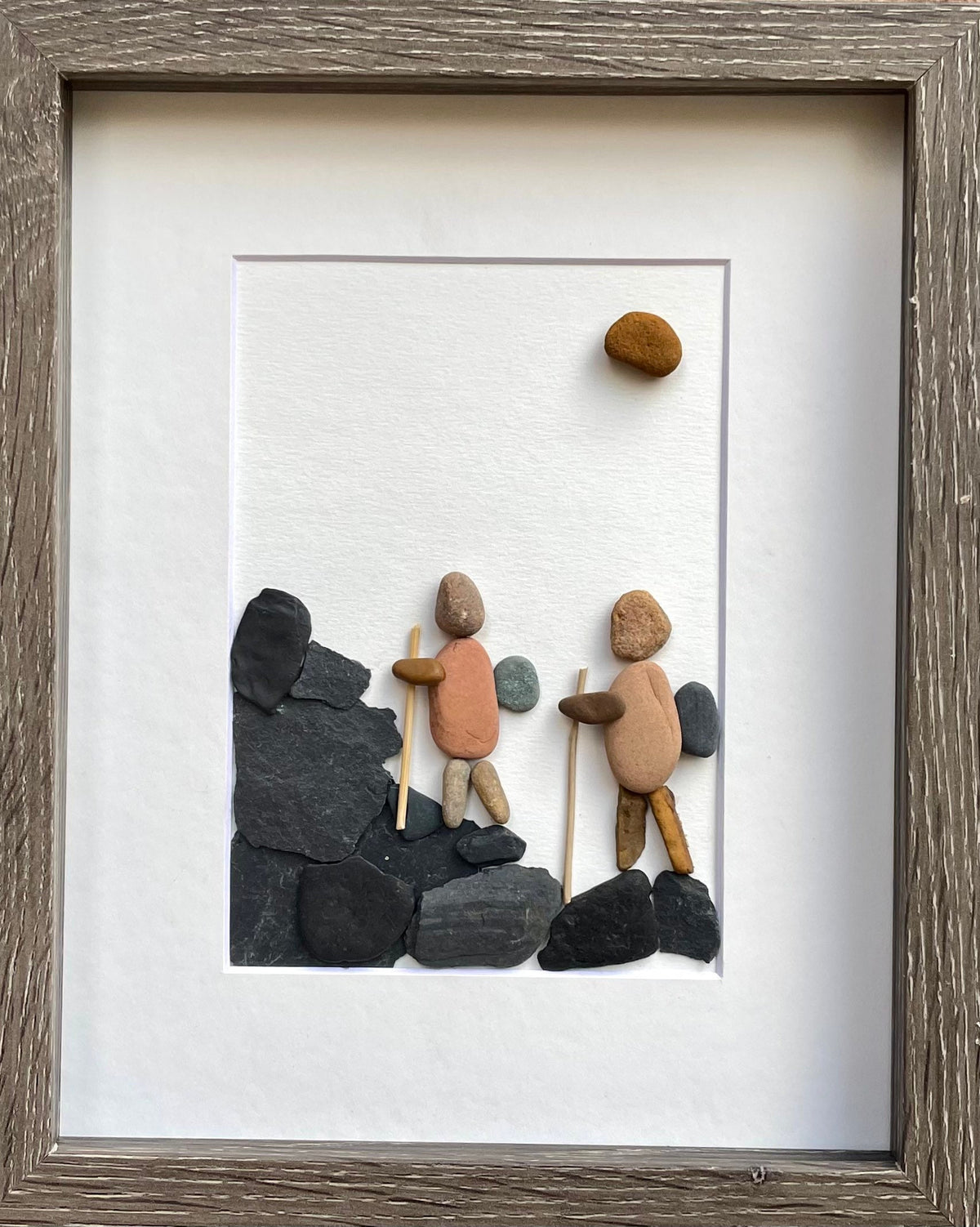 Love at Altitude | Couple In the Mountains | Rocky Mountains | Mountain Views | Colorful Mountains | Original Mountain Art | 8x10 Pebble Art