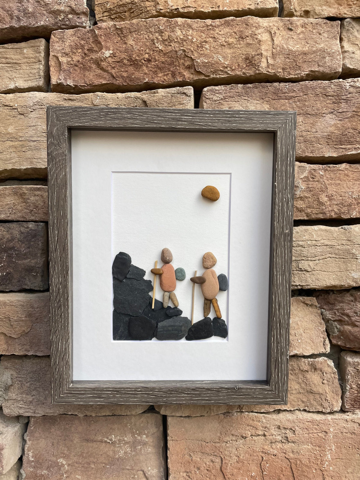 Love at Altitude | Couple In the Mountains | Rocky Mountains | Mountain Views | Colorful Mountains | Original Mountain Art | 8x10 Pebble Art