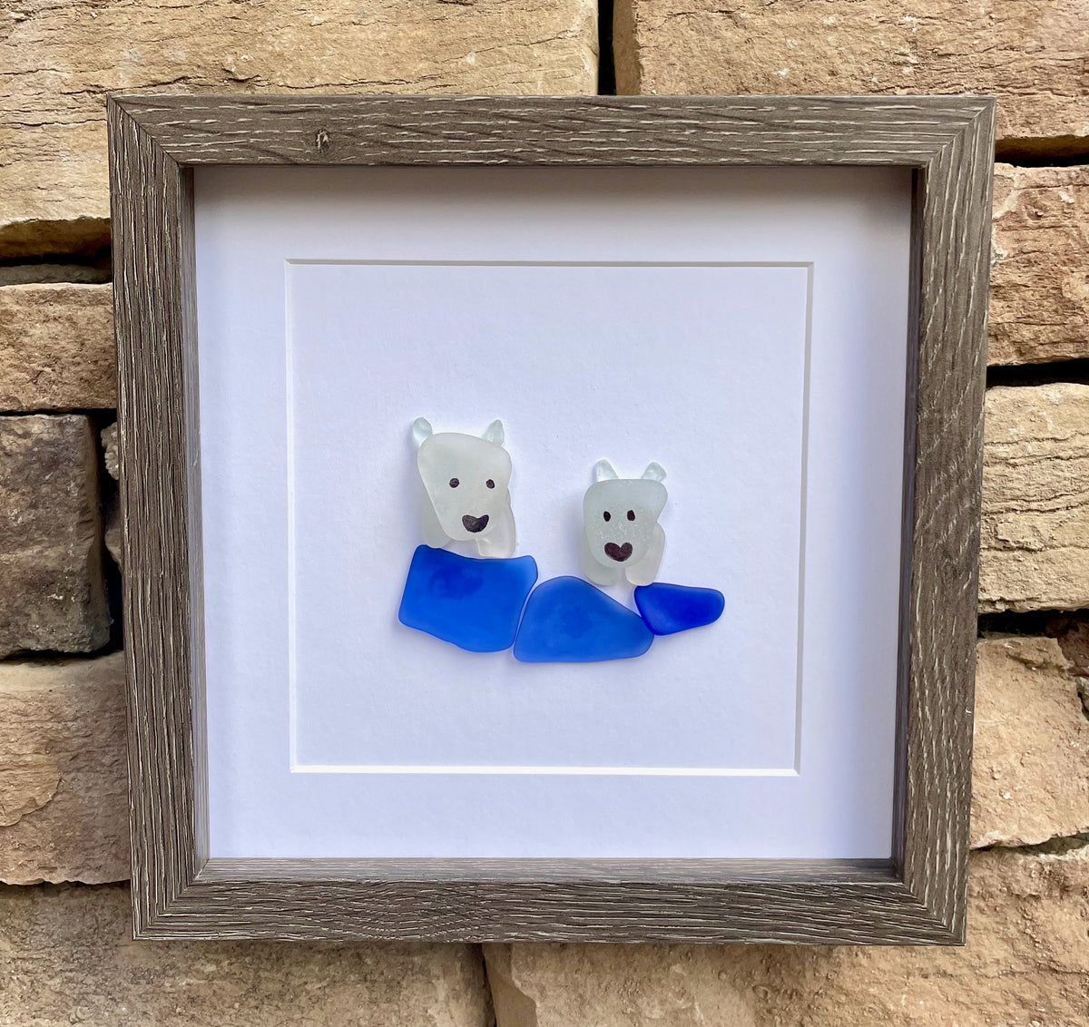 Hiking With Dog | Man&#39;s Best Friend | Dog and Hiker | Hill Walking | Handmade Picture | Perfect Gift for Hiker | 8x10 Pebble Art