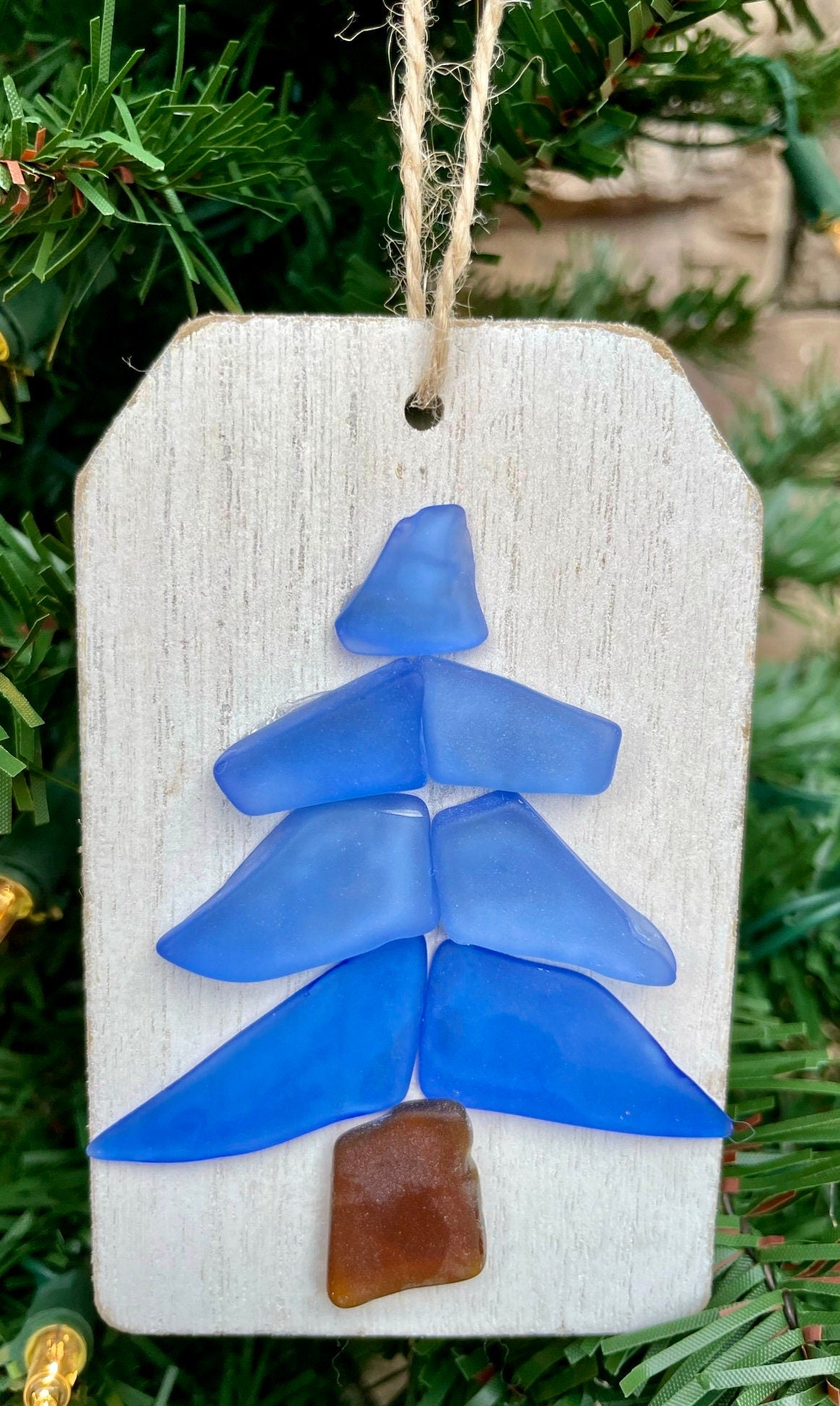 Jewish Chanukah (Hanukkah) Holiday Ornaments - Seashell and Decoupage