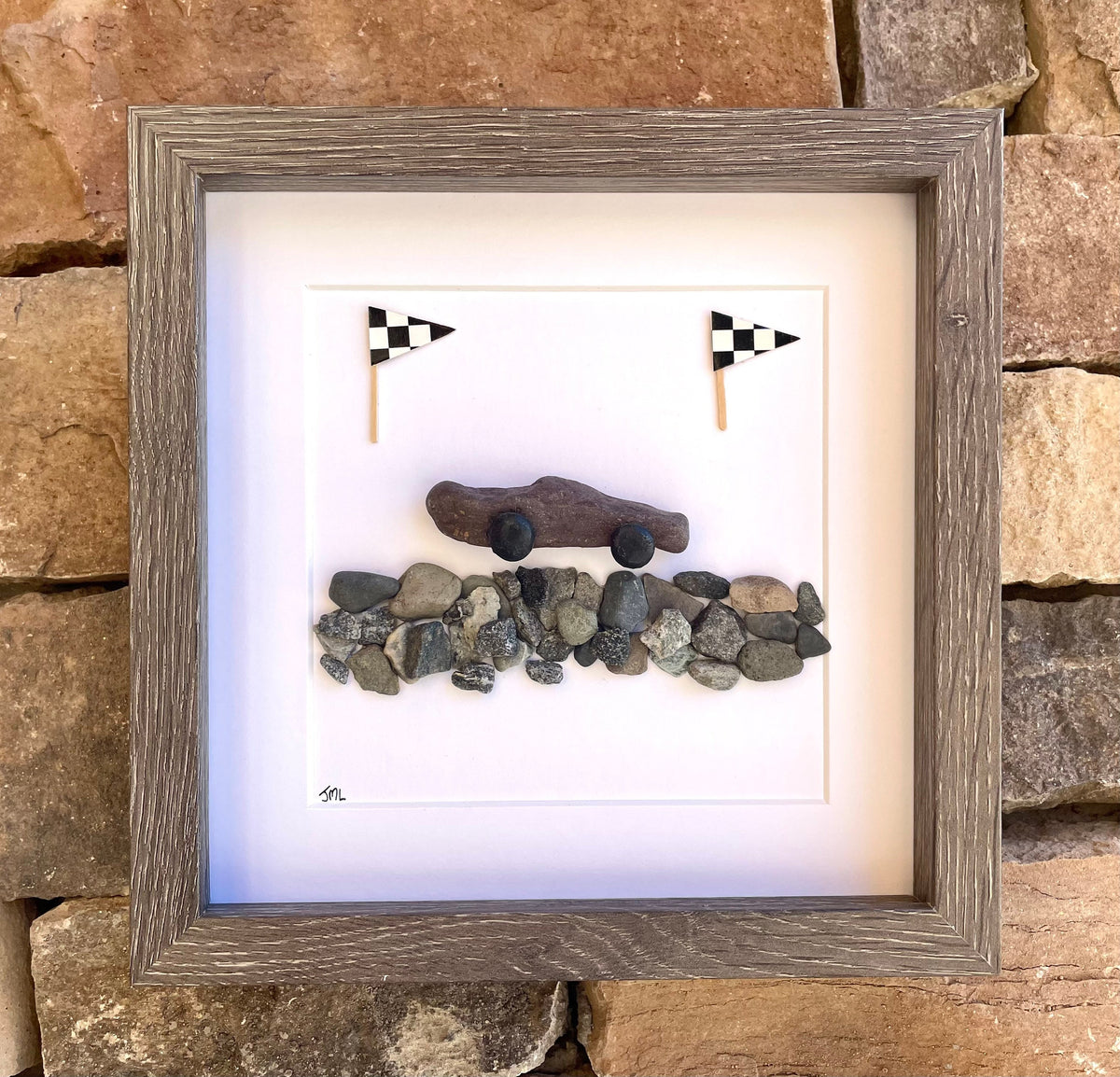 Race Car Art | Gift for Car Lover | Gift for Car Enthusiasts | Gift for Racing Fans | Formula 1 | Nascar | Gift for Mechanic |8x8 Pebble Art