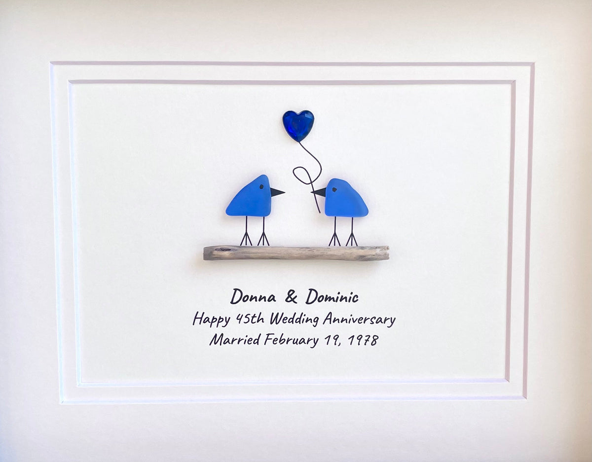 45th Wedding Anniversary Personalized Gift, 8 x 10” Sapphire Anniversary Gift for Parents, Wife, Husband