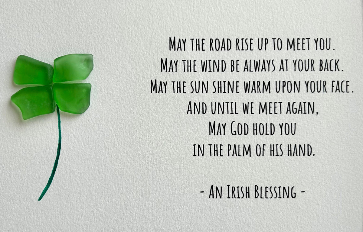 May The Road Rise Up To Meet You Irish Sea Glass Framed Art, 8x10 Handmade Irish Gift St Patrick’s Day, Ireland