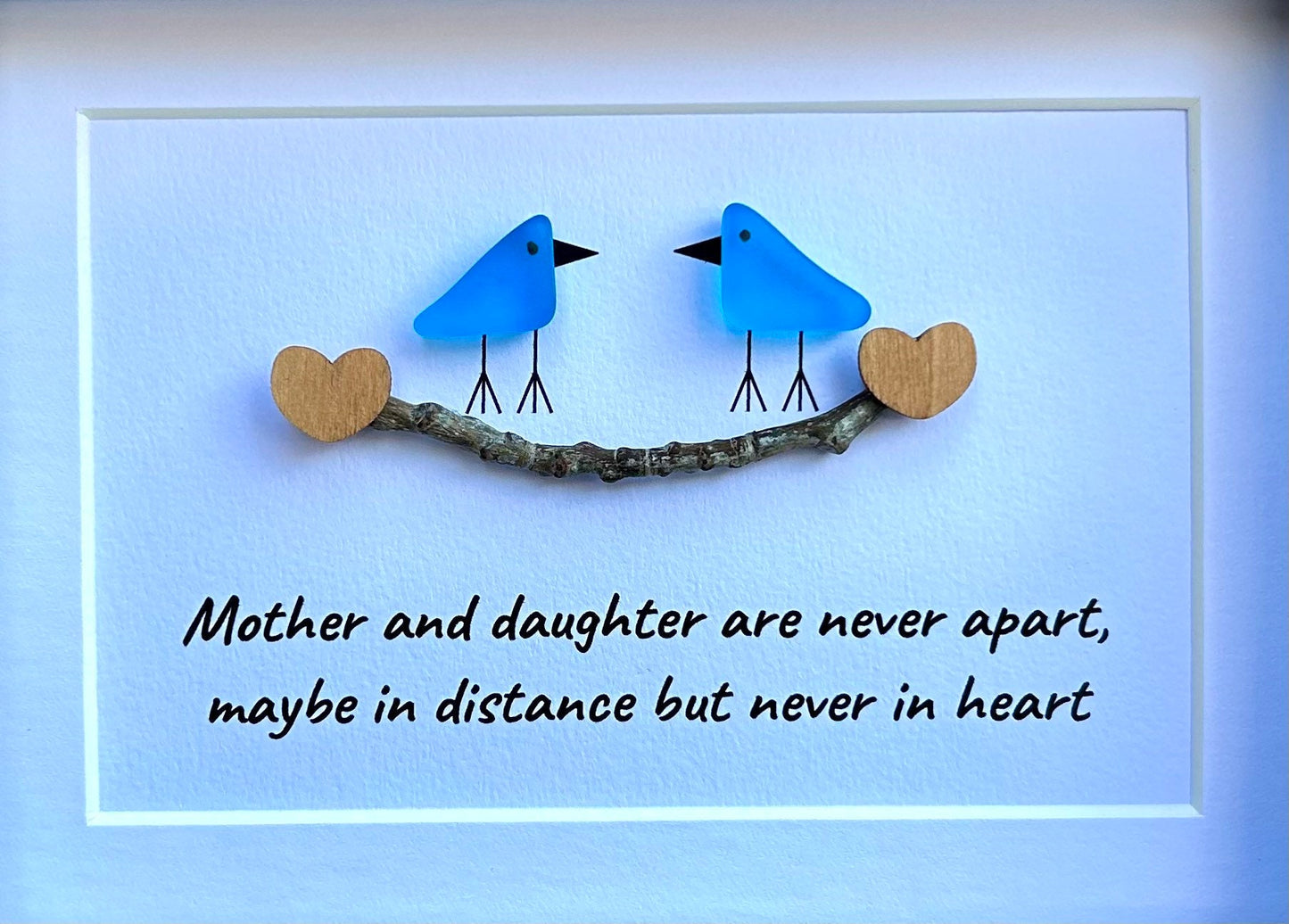 Sea Glass Birds 5x7 Picture, Mother Daughter Art, Coastal Decor