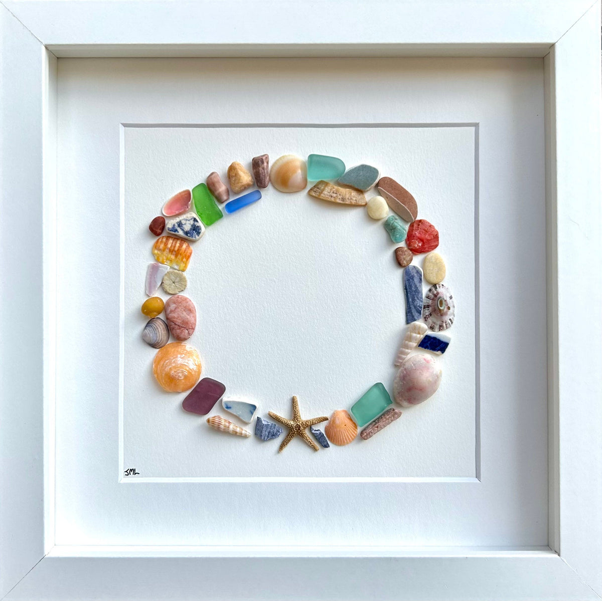 Cat Watching Birds in a Tree | Cat Artwork Made from Sea Glass, Pebbles and Driftwood | Perfect Gift for Cat Lovers | 8x10 Pebble Art
