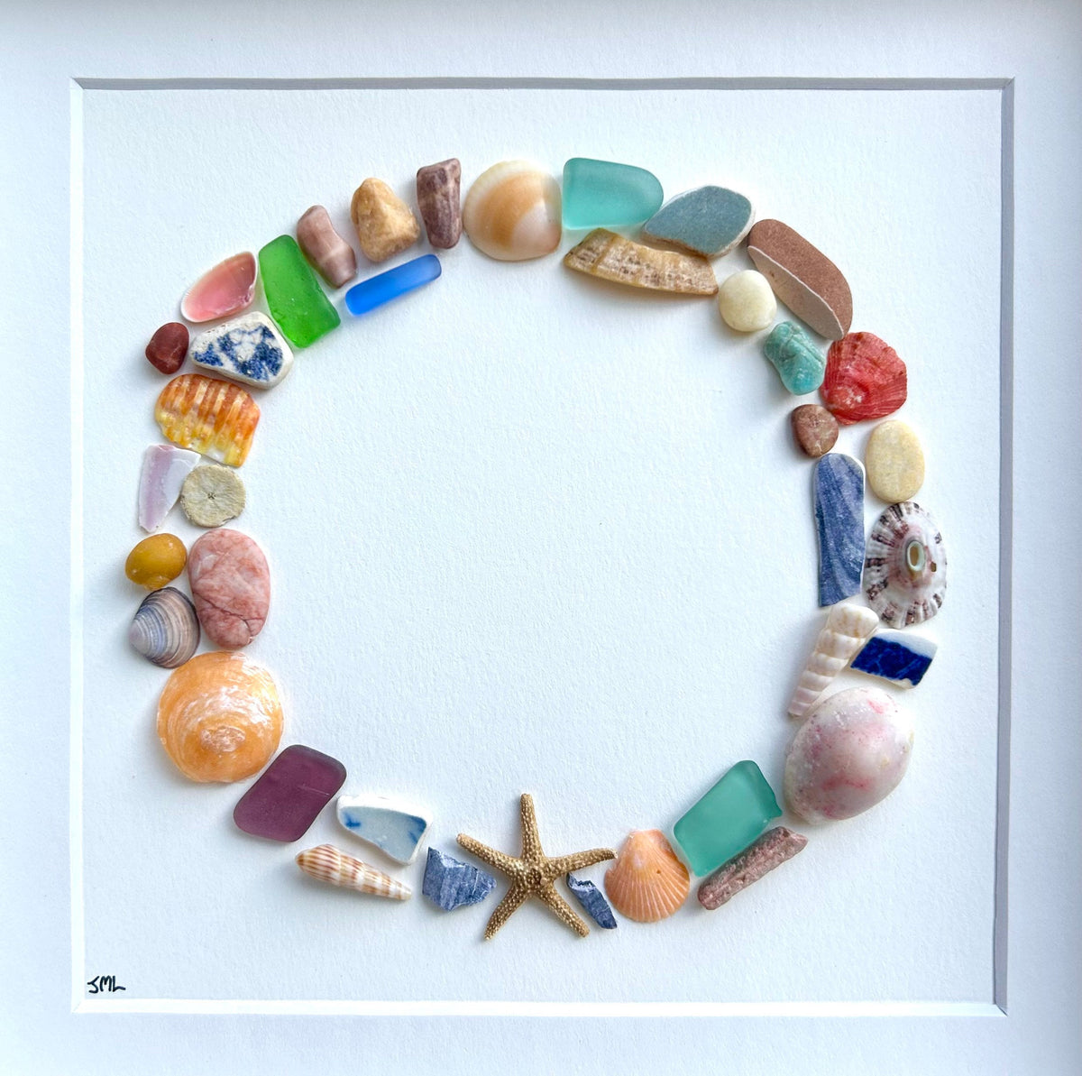 Cat Watching Birds in a Tree | Cat Artwork Made from Sea Glass, Pebbles and Driftwood | Perfect Gift for Cat Lovers | 8x10 Pebble Art