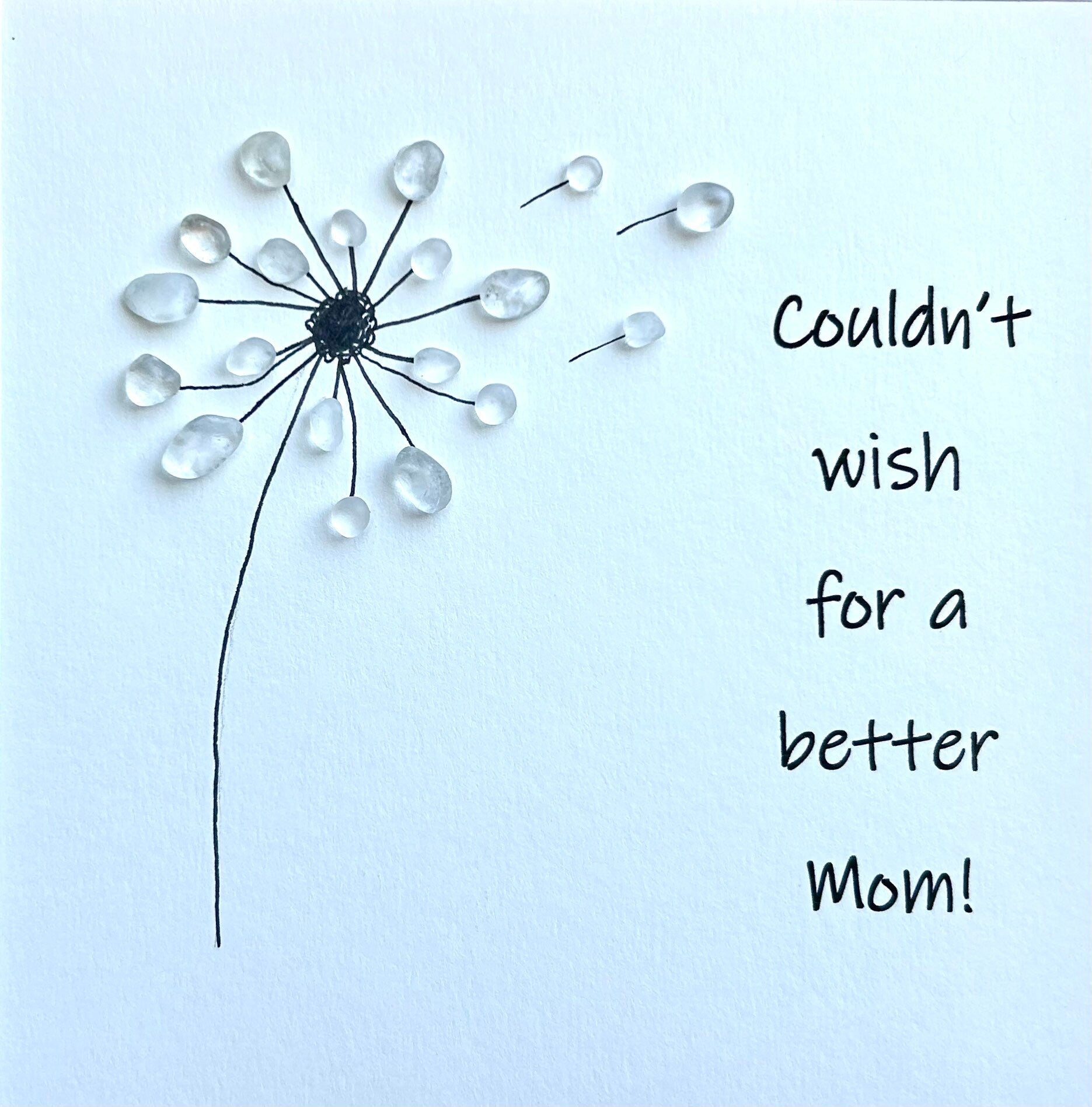 Dandelion Sea Glass Art, Gift for Mom, Framed Mother's Day Present