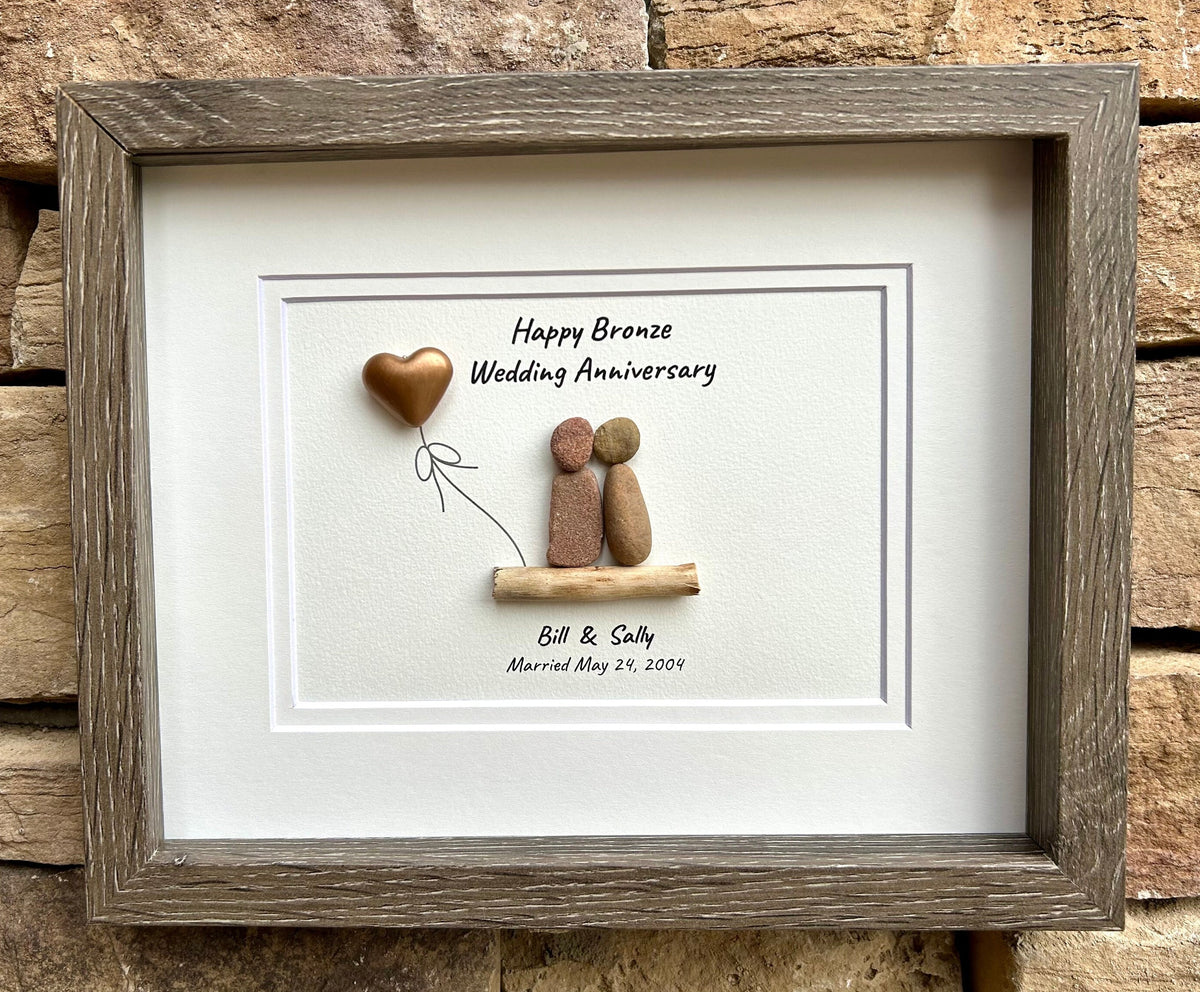 8th Wedding Anniversary Gift | Personalized Bronze Anniversary Gift | Framed Eighth Anniversary Gift for Wife, Husband, or Friends