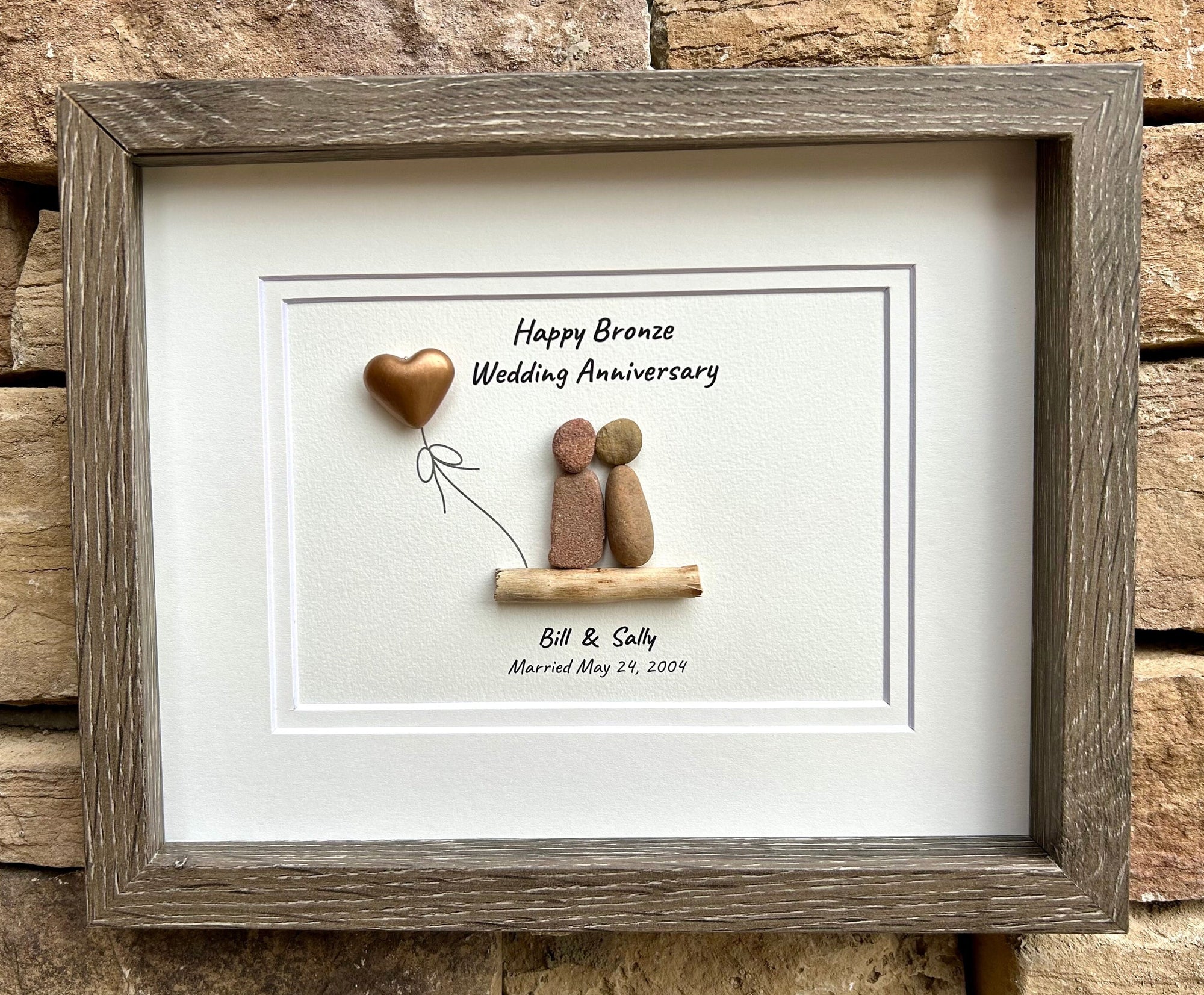 8th Wedding Anniversary Gift | Personalized Bronze Anniversary Gift | Framed Eighth Anniversary Gift for Wife, Husband, or Friends