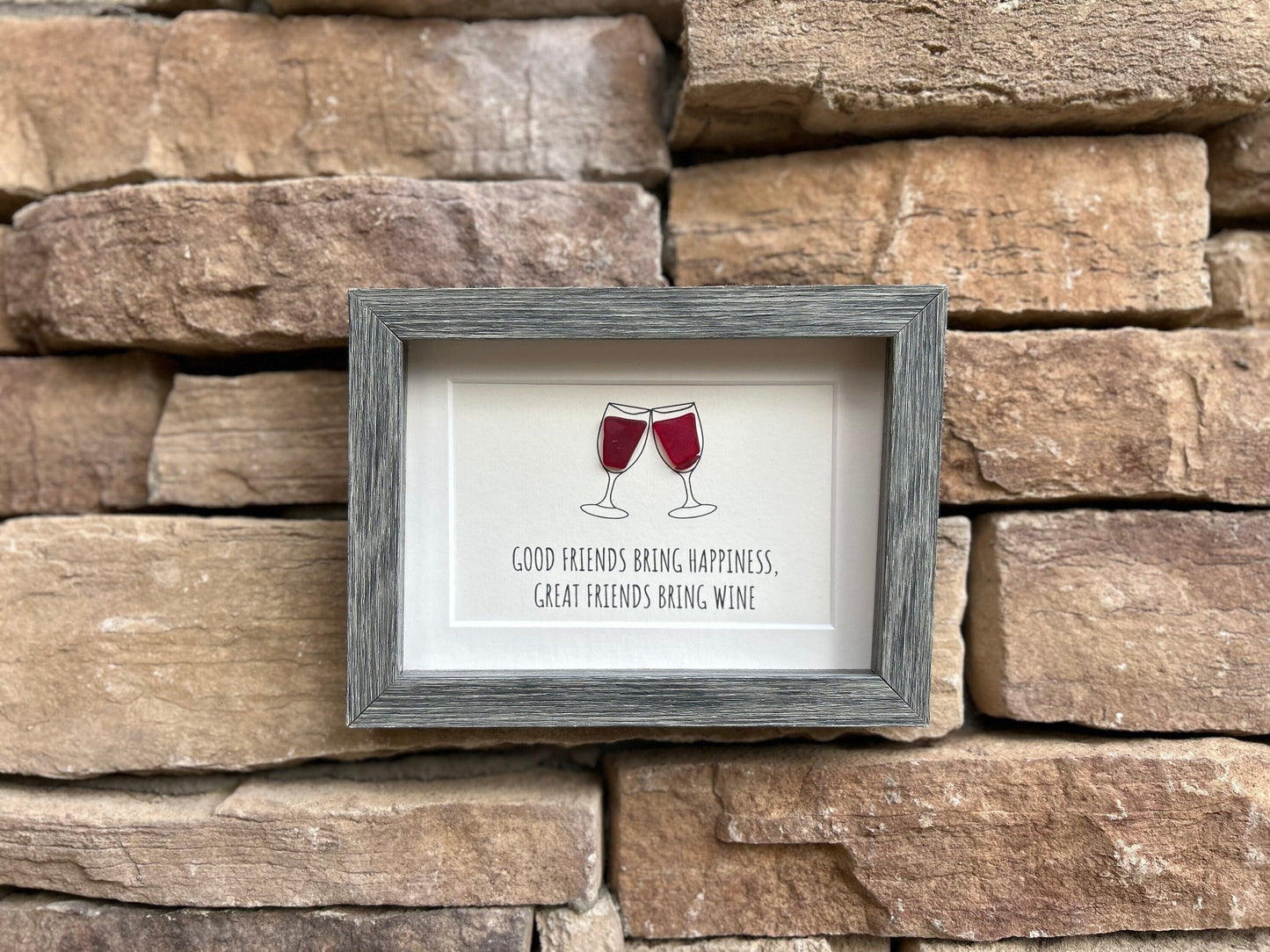 Sea Glass Wine Art | Great Friends Bring Wine