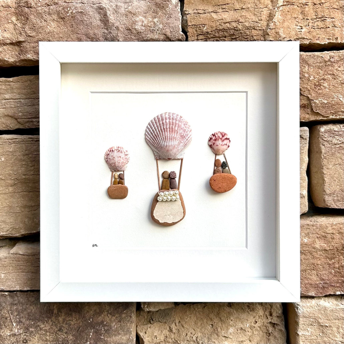 Two Dogs Sitting Under Tree | Gift for Dog Owners | Dog Lovers | Two Dogs | Unique Gift for Friends | 8x8 Framed Pebble Art