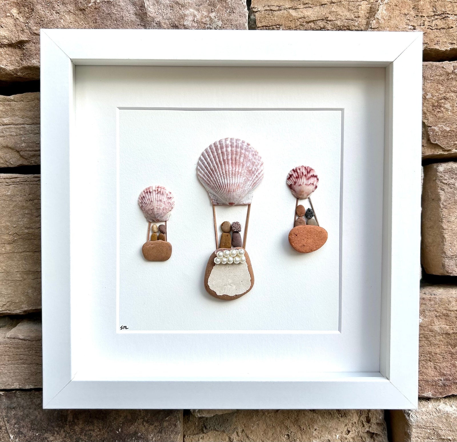 Two Dogs Sitting Under Tree | Gift for Dog Owners | Dog Lovers | Two Dogs | Unique Gift for Friends | 8x8 Framed Pebble Art