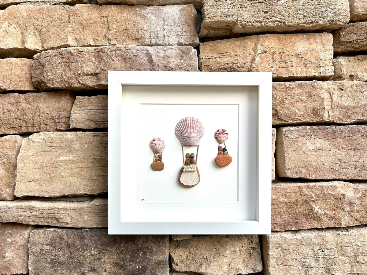 Two Dogs Sitting Under Tree | Gift for Dog Owners | Dog Lovers | Two Dogs | Unique Gift for Friends | 8x8 Framed Pebble Art
