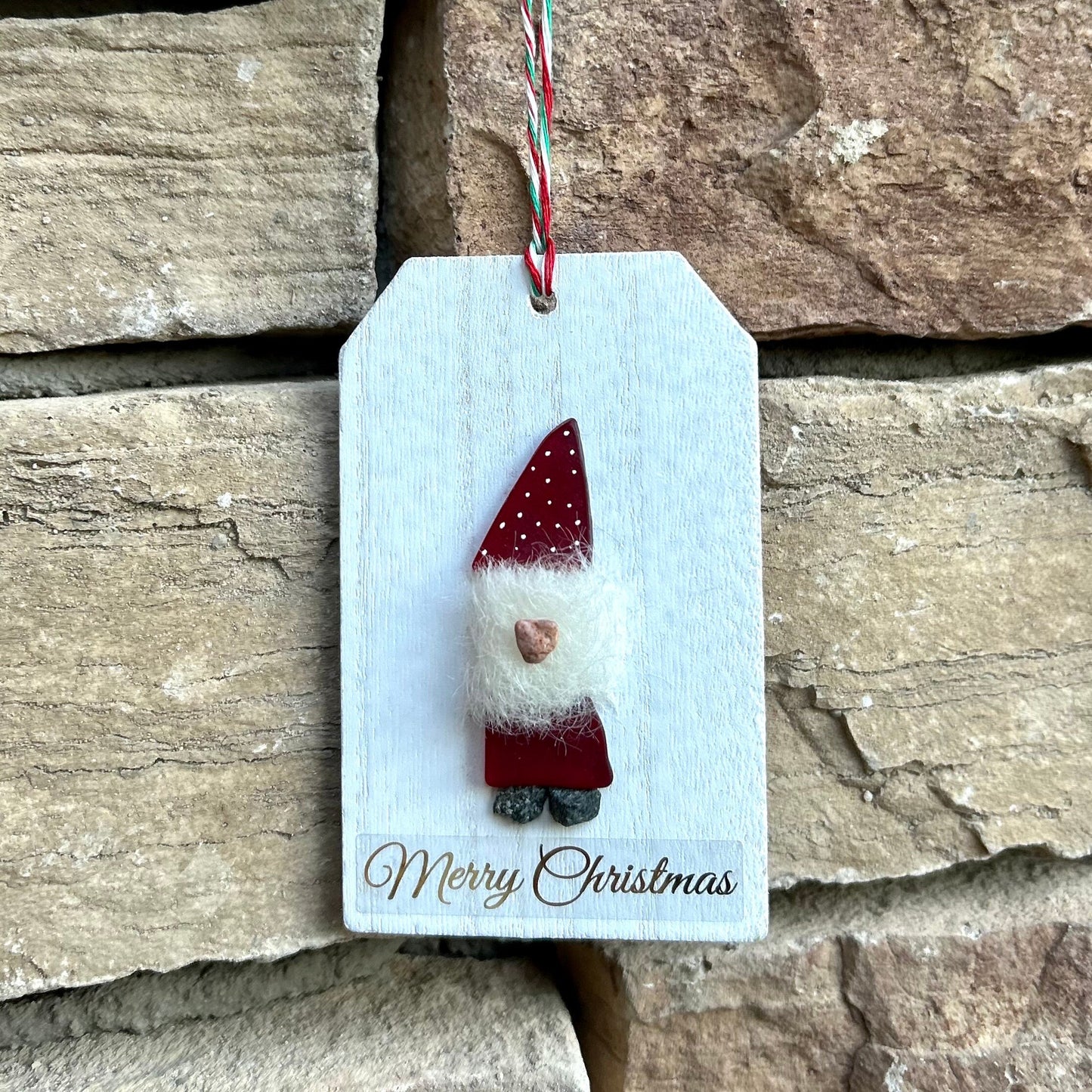 Elf or Gonk Ornament | Handmade Ornament | Christmas Ornament | Holiday Gift | Stocking Stuffer | 3x2 Scottish Sea Glass Ornament
