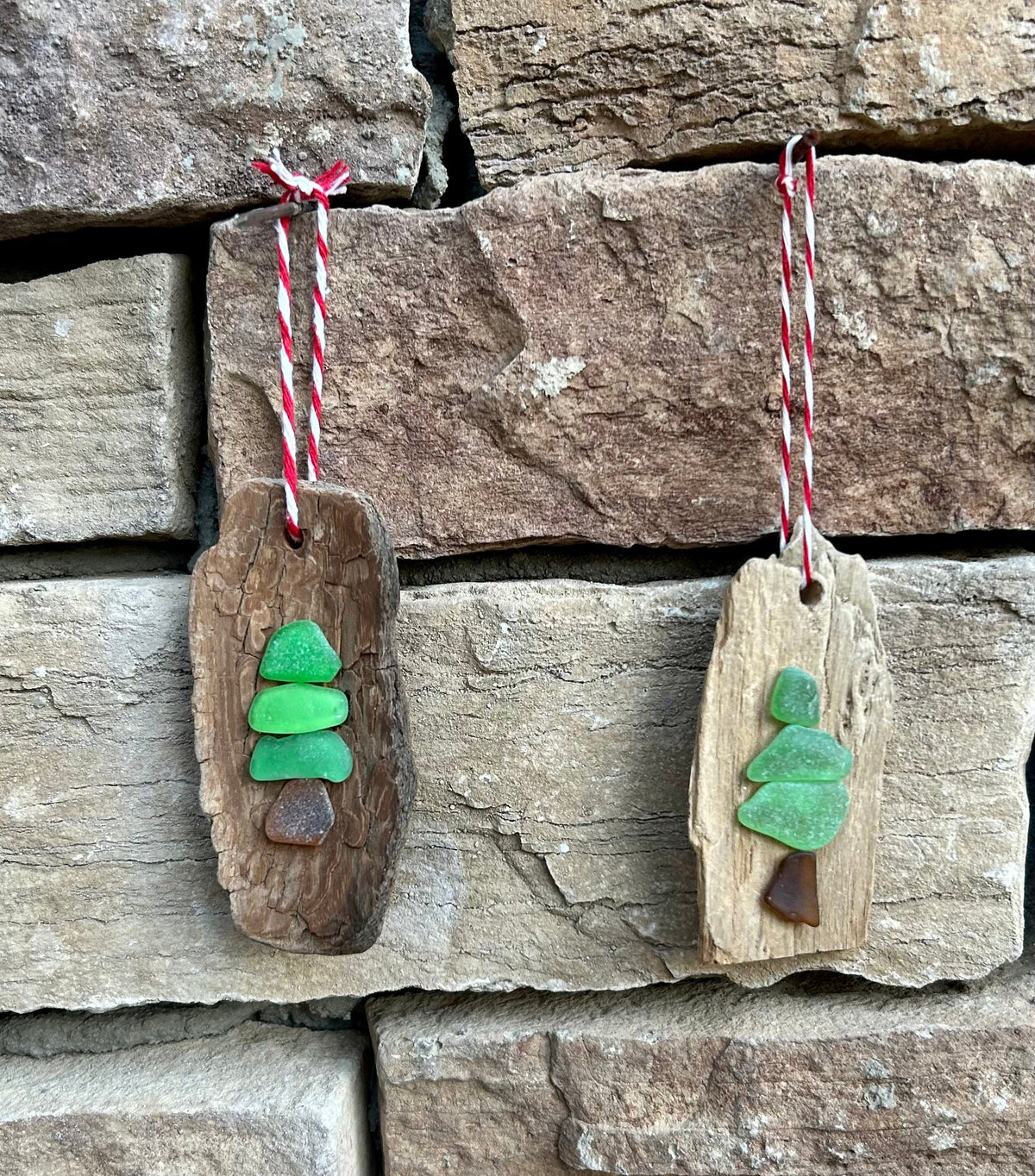 Sea Glass Christmas Tree Ornament made from Driftwood and Scottish Seaglass, Perfect Holiday Gift, Stocking Stuffer, Coastal Decor